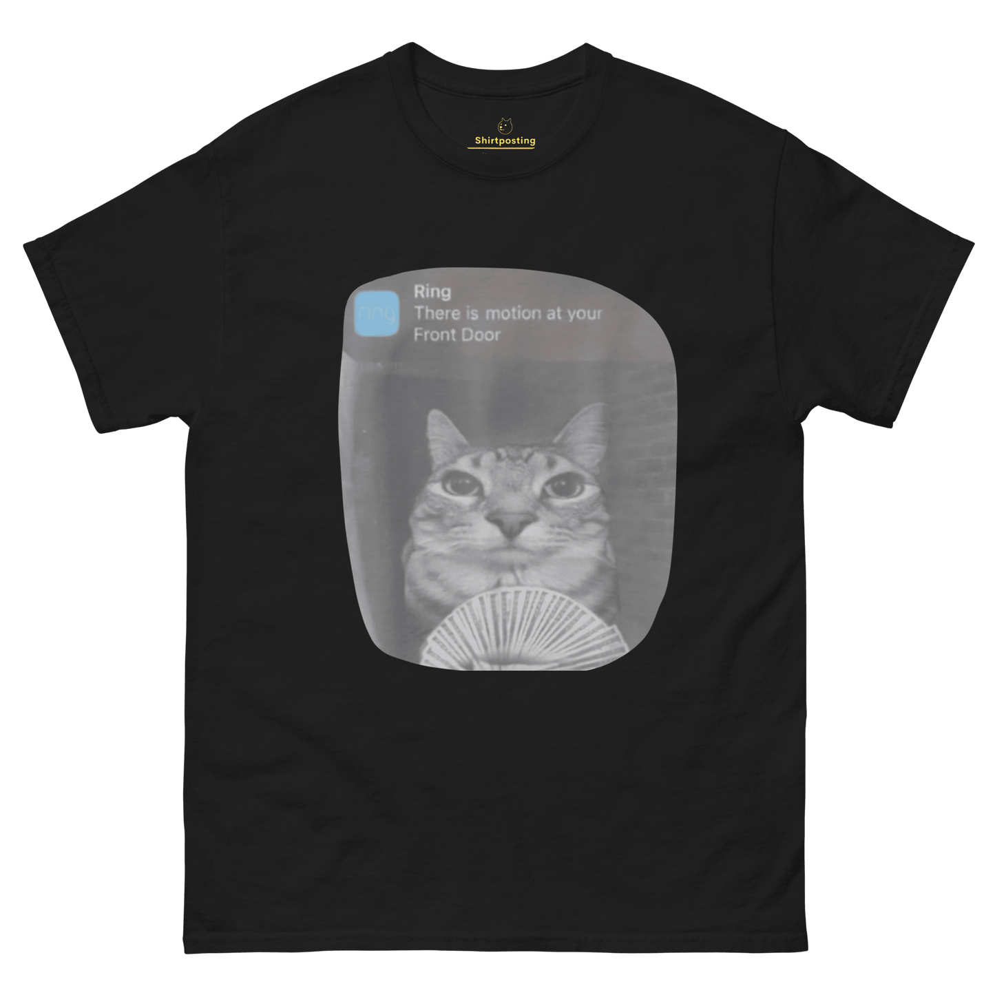There is Motion at Your Front Door Classic T-Shirt Meme - Black | Shirtposting