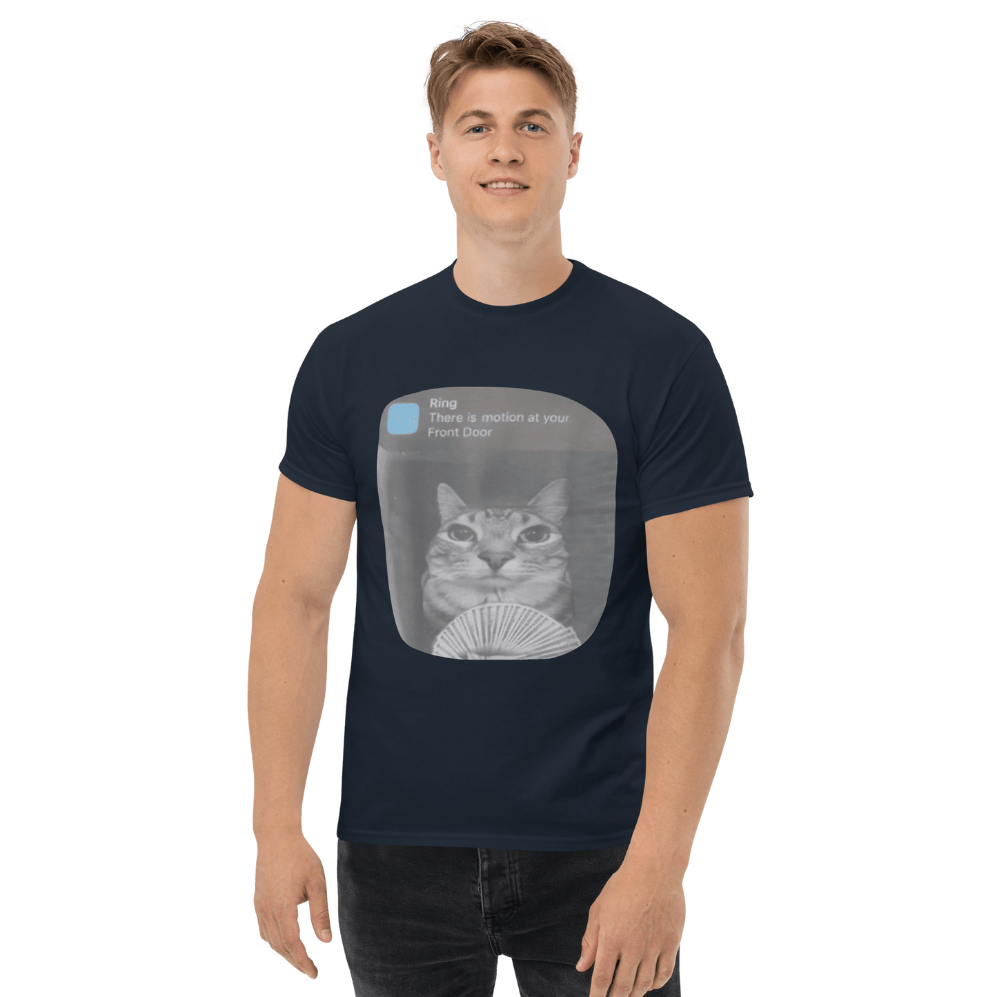 There is Motion at Your Front Door Classic T-Shirt Meme - Navy | Shirtposting