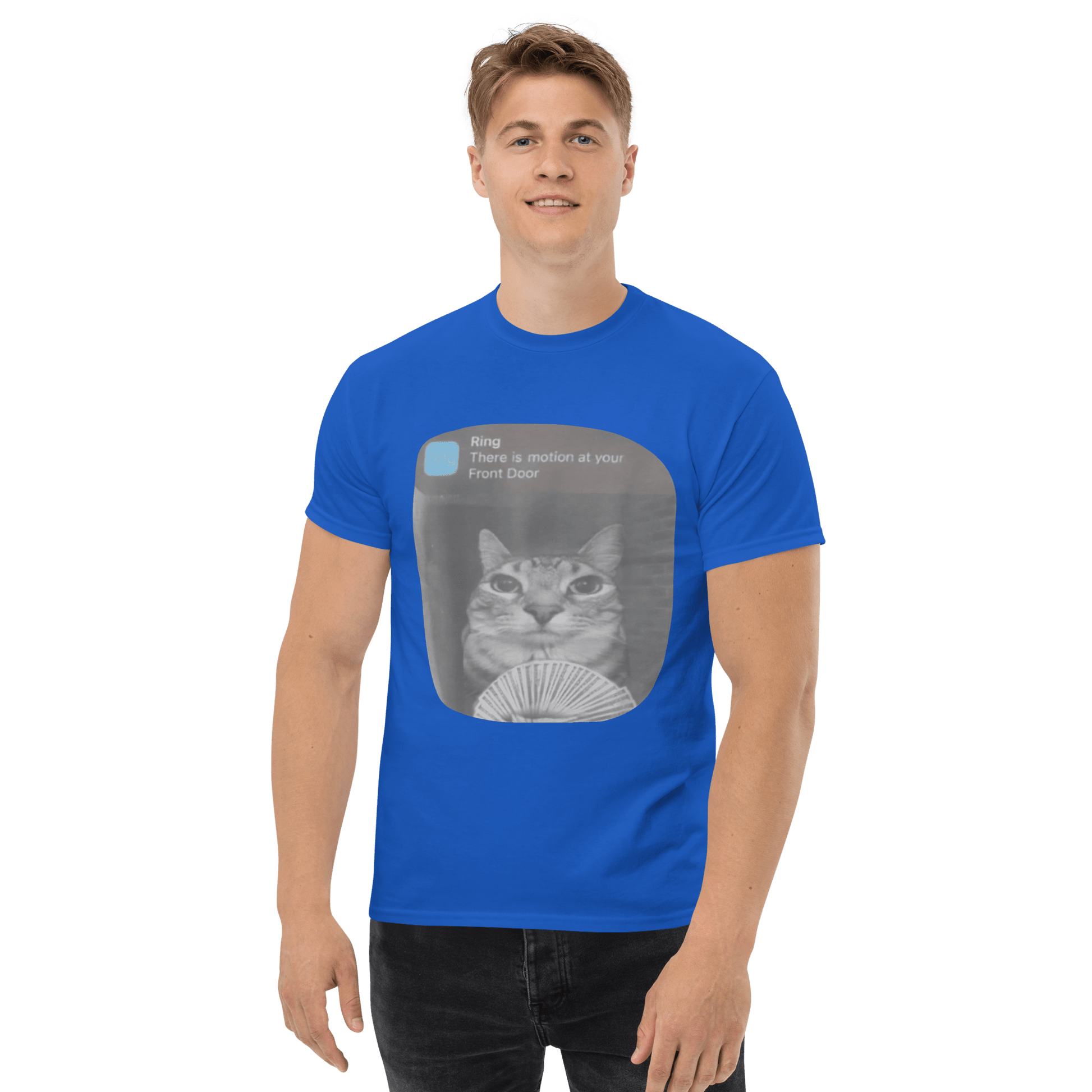 There is Motion at Your Front Door Classic T-Shirt Meme - Royal | Shirtposting