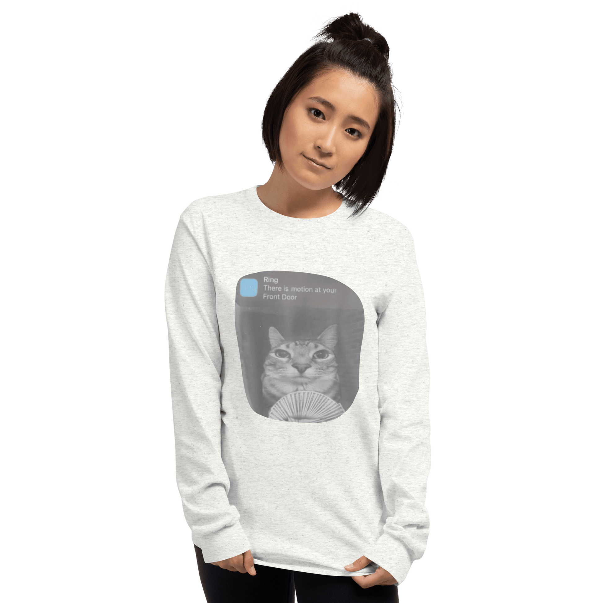 There is Motion at Your Front Door Long Sleeve T-Shirt Meme - Sand | Shirtposting