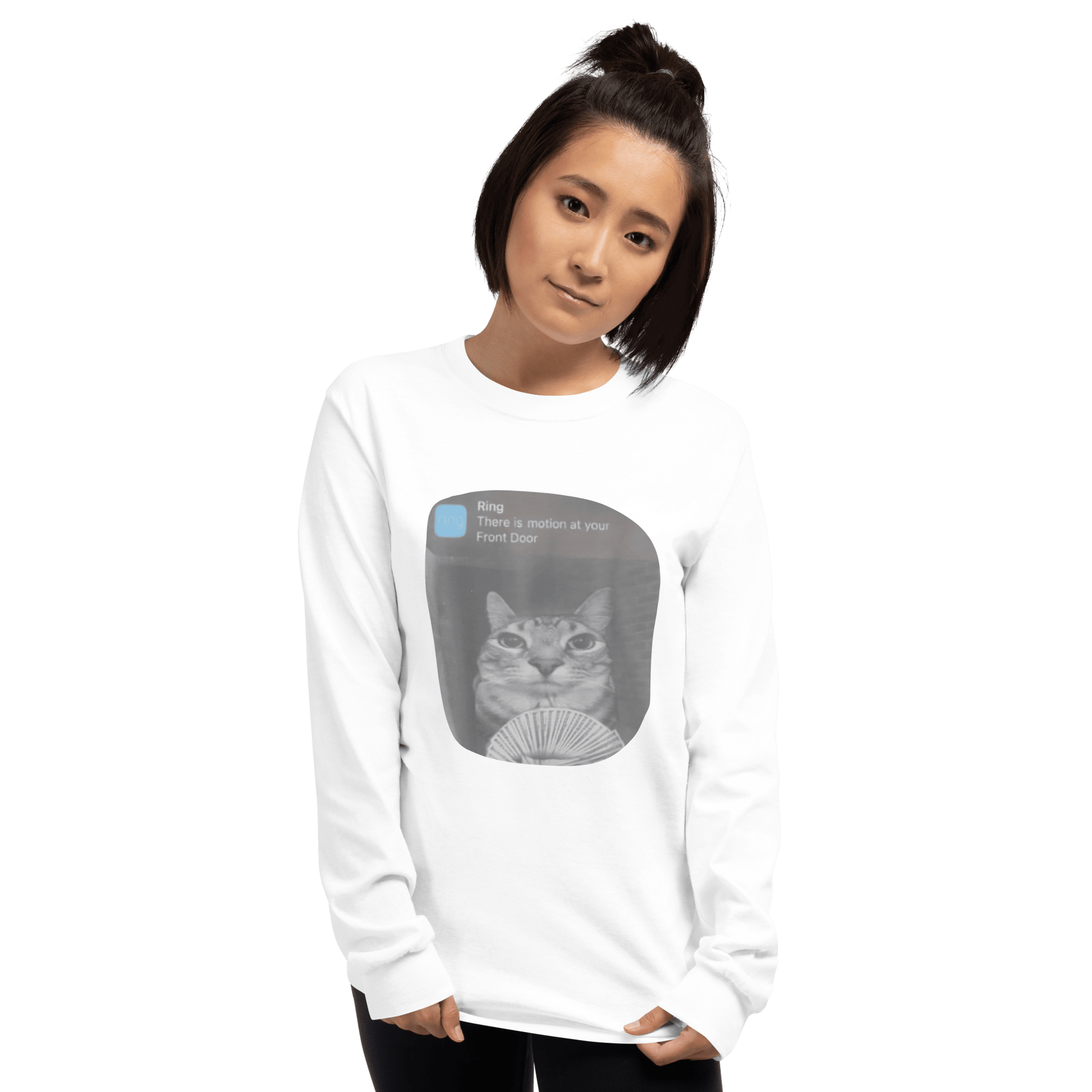 There is Motion at Your Front Door Long Sleeve T-Shirt Meme - Sand | Shirtposting