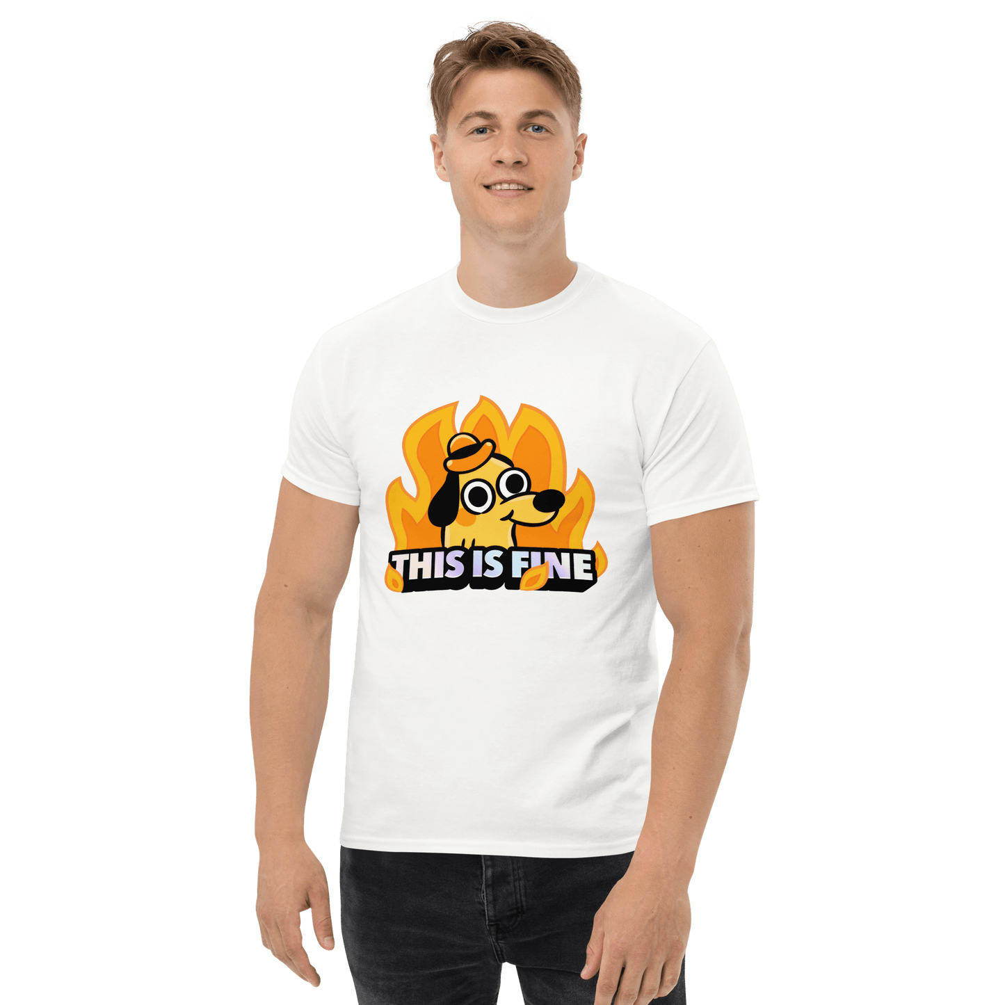 This Is Fine Classic T-Shirt Meme - Ash | Shirtposting