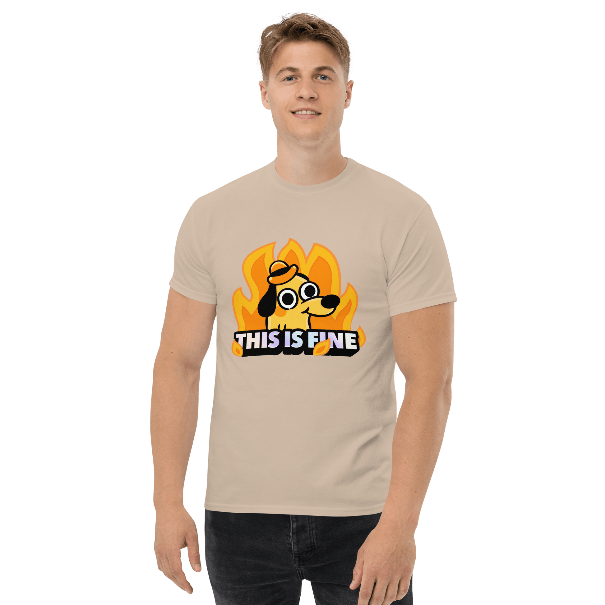 This Is Fine Classic T-Shirt Meme - Ash | Shirtposting