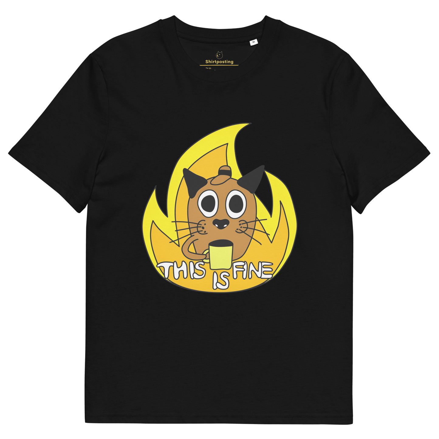 This Is Fine Premium Organic T-Shirt Meme - Black | Shirtposting