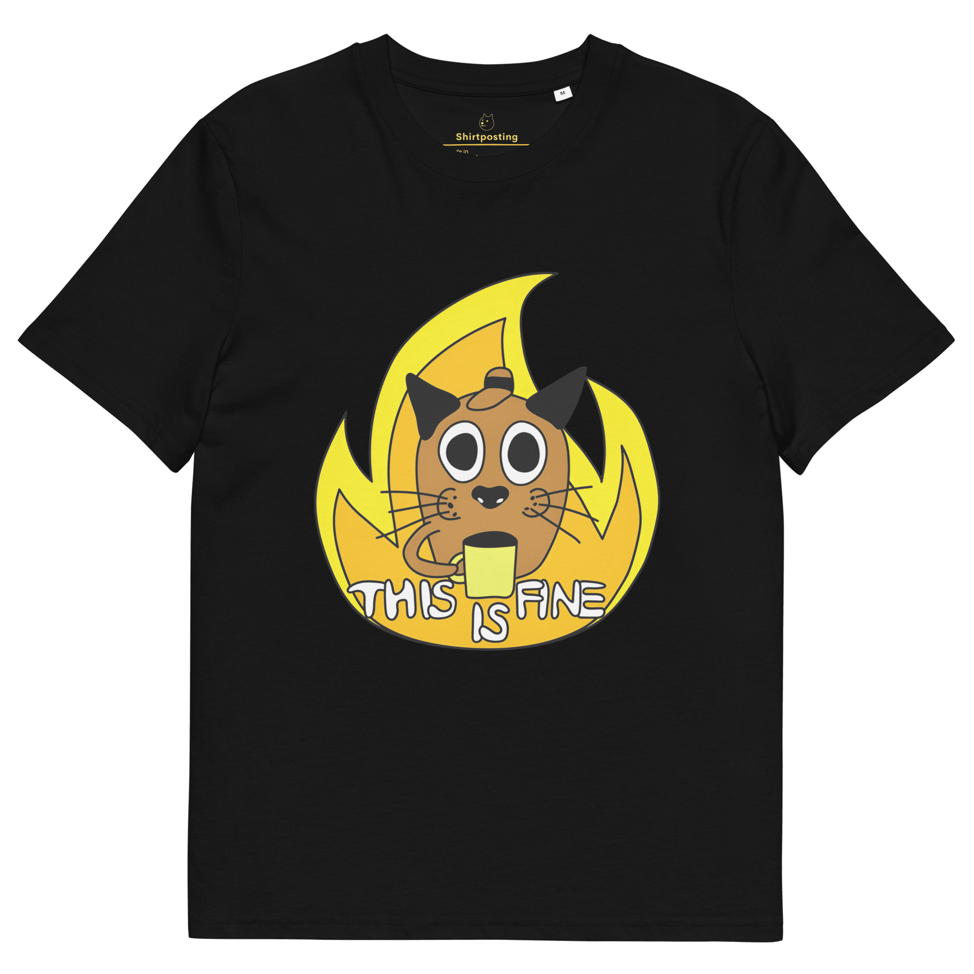 This Is Fine Premium Organic T-Shirt Meme - Black | Shirtposting