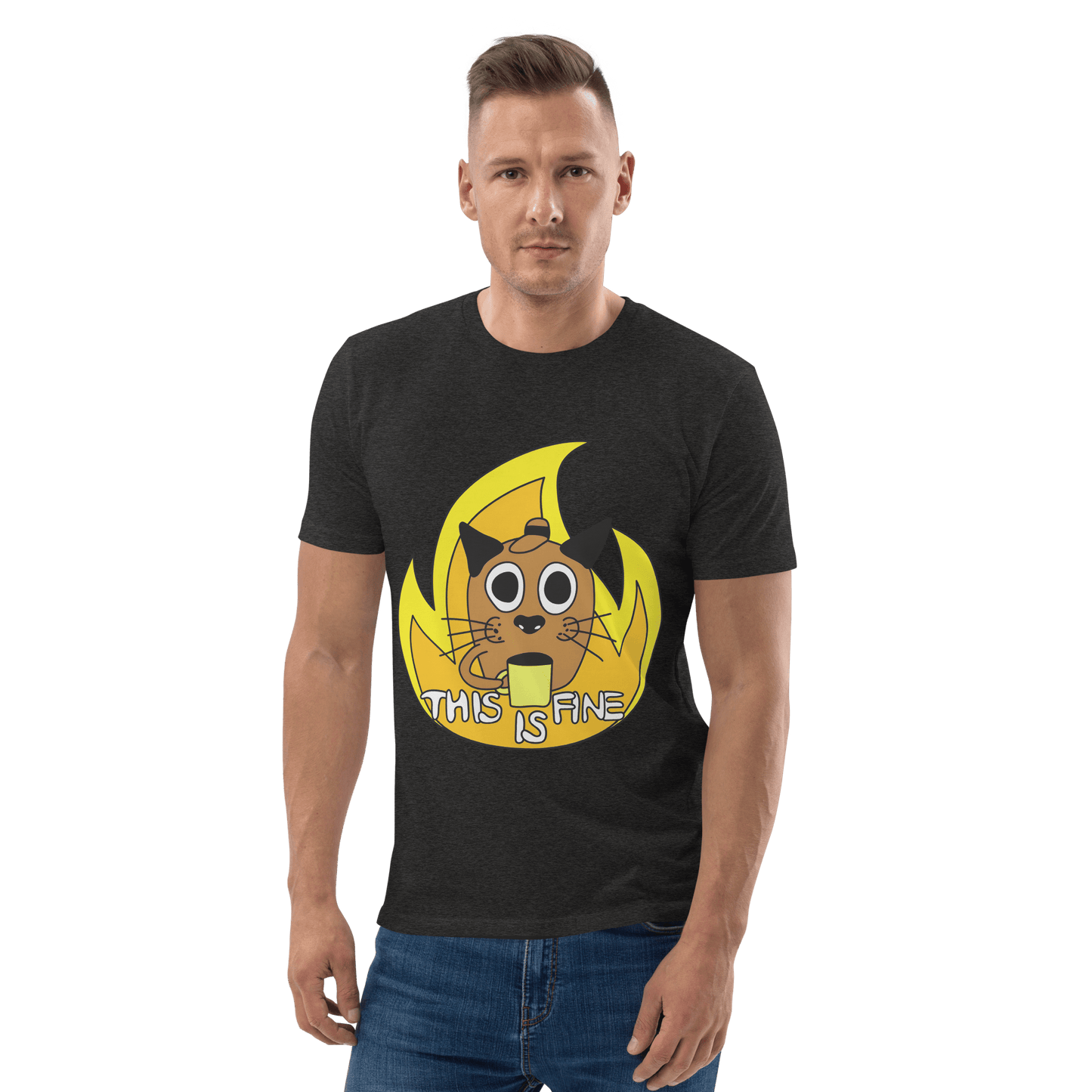 This Is Fine Premium Organic T-Shirt Meme - Cotton Pink | Shirtposting