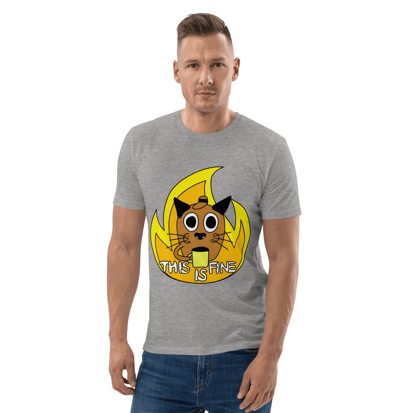 This Is Fine Premium Organic T-Shirt Meme - Cotton Pink | Shirtposting
