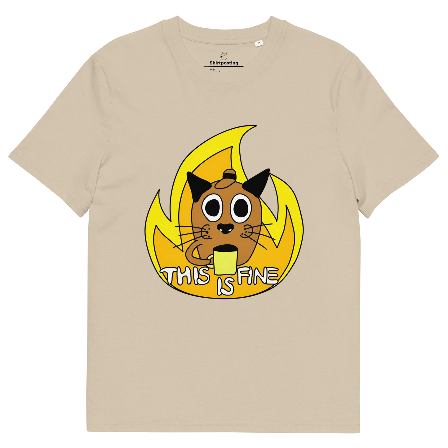 This Is Fine Premium Organic T-Shirt Meme - Desert Dust | Shirtposting