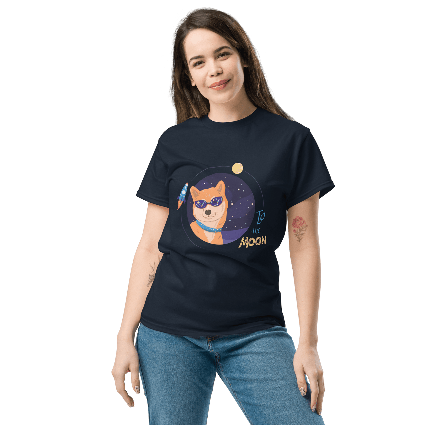 To The Moon Classic T-Shirt Meme - Military Green | Shirtposting