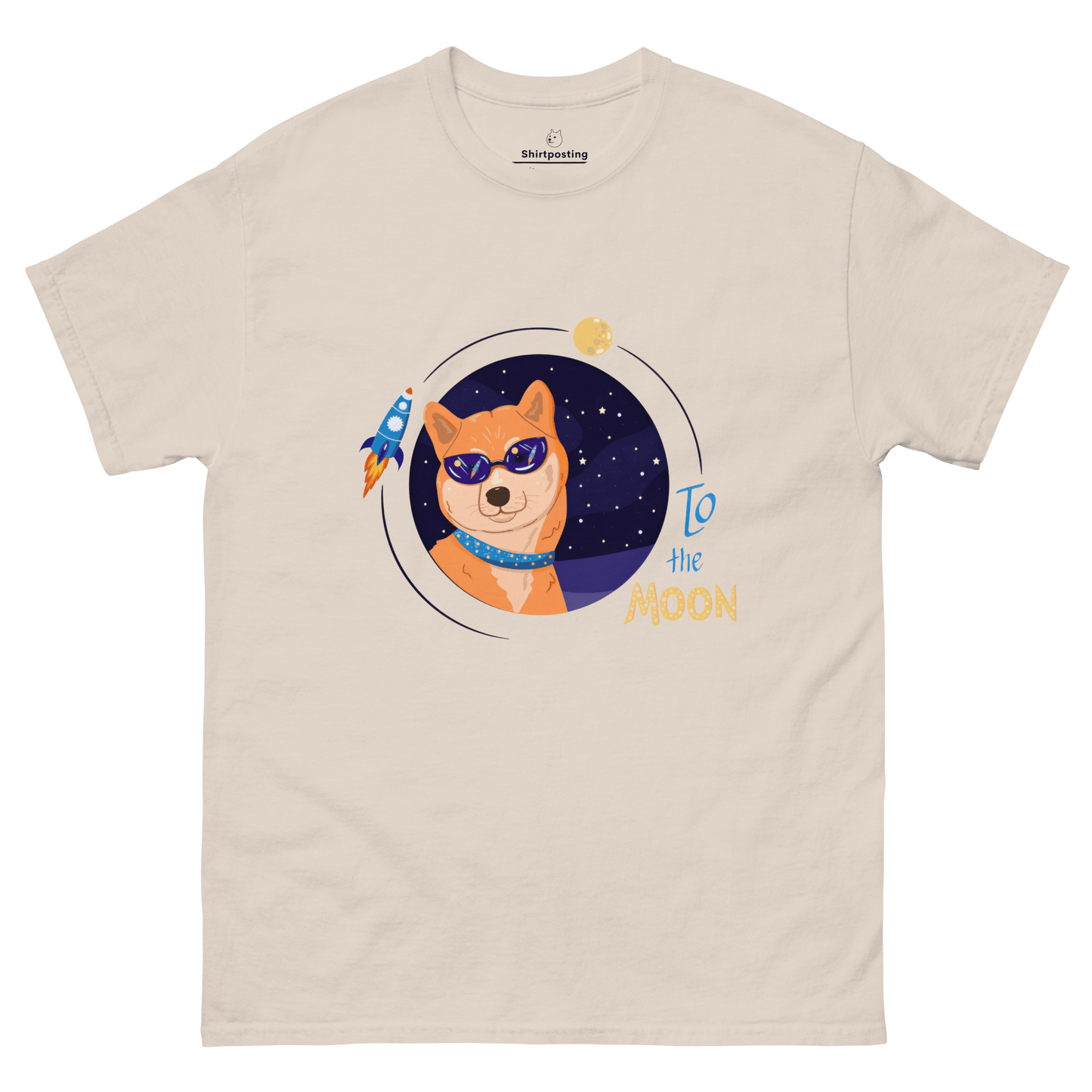 To The Moon Classic T-Shirt Meme - Natural | Shirtposting