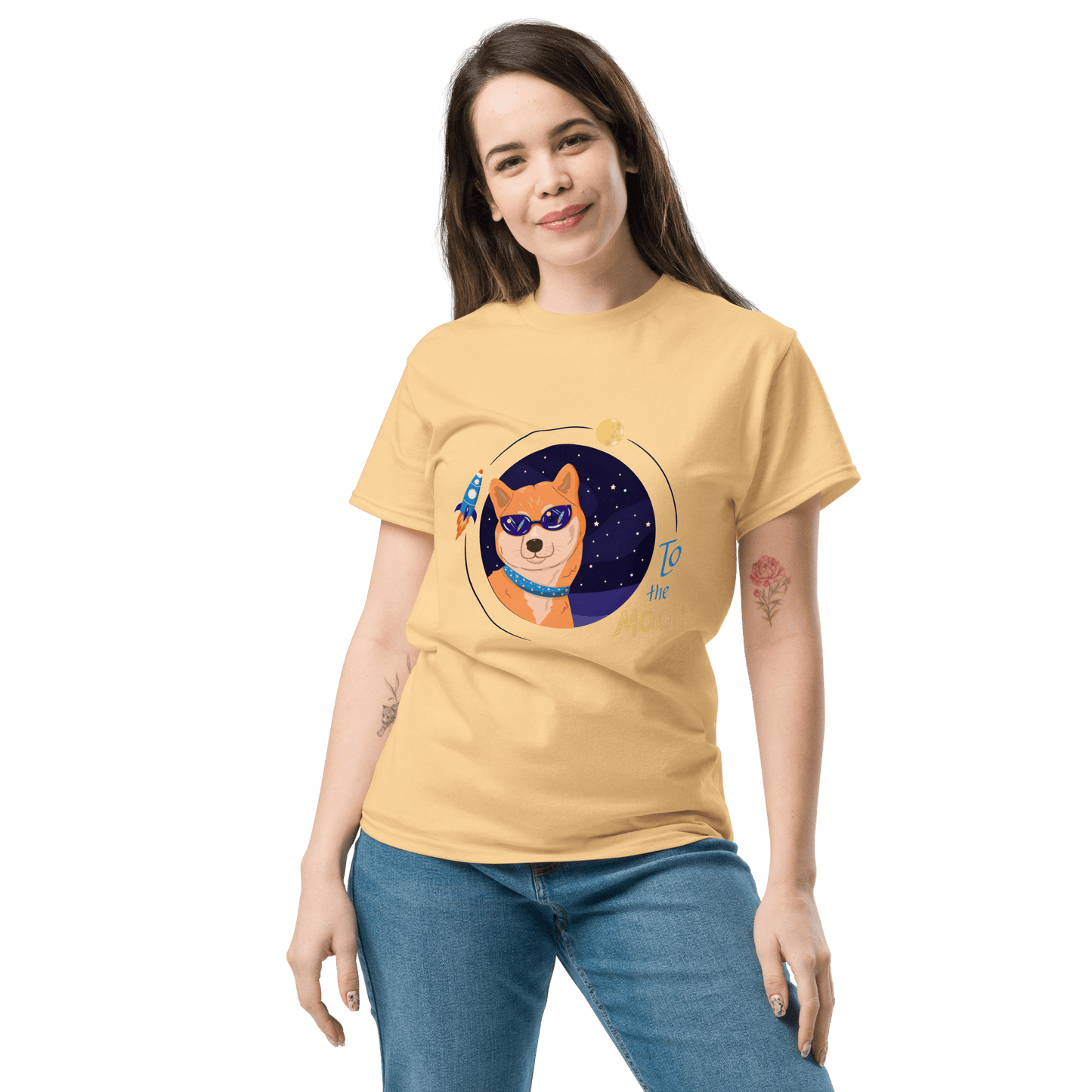 To The Moon Classic T-Shirt Meme - Yellow Haze | Shirtposting