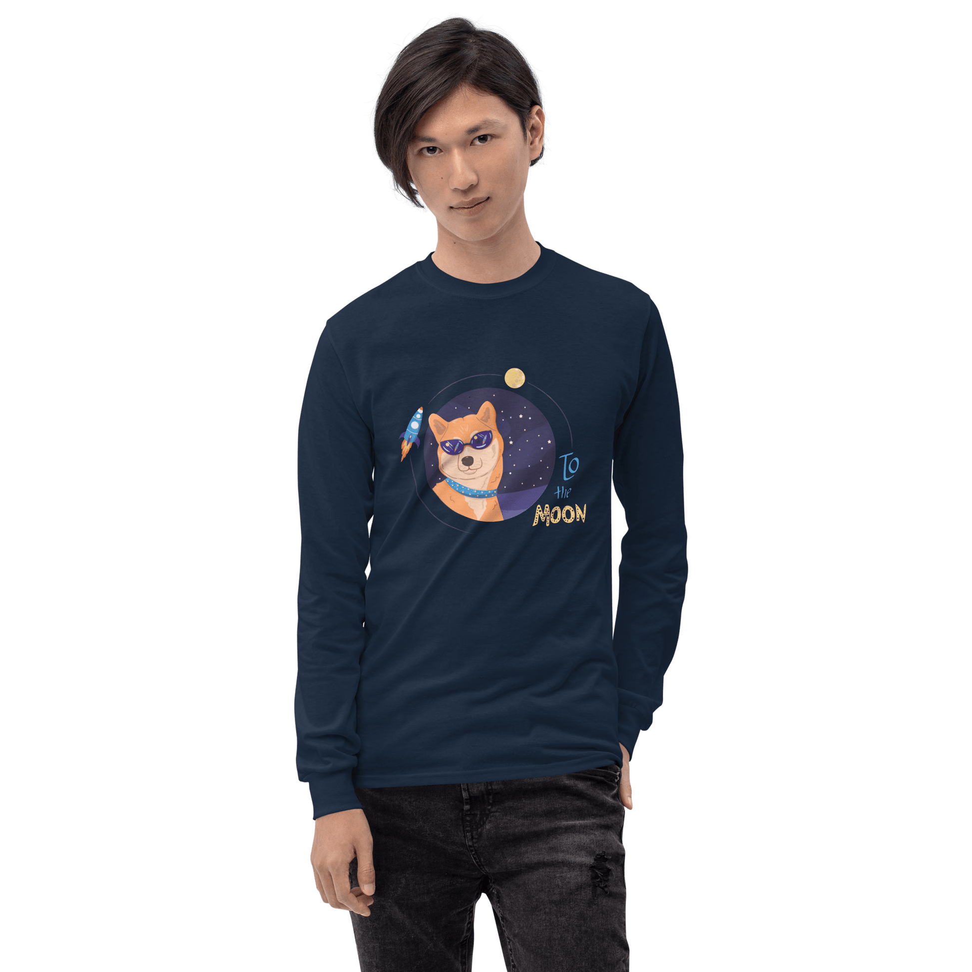 To The Moon Long Sleeve T-Shirt Meme - Sport Grey | Shirtposting
