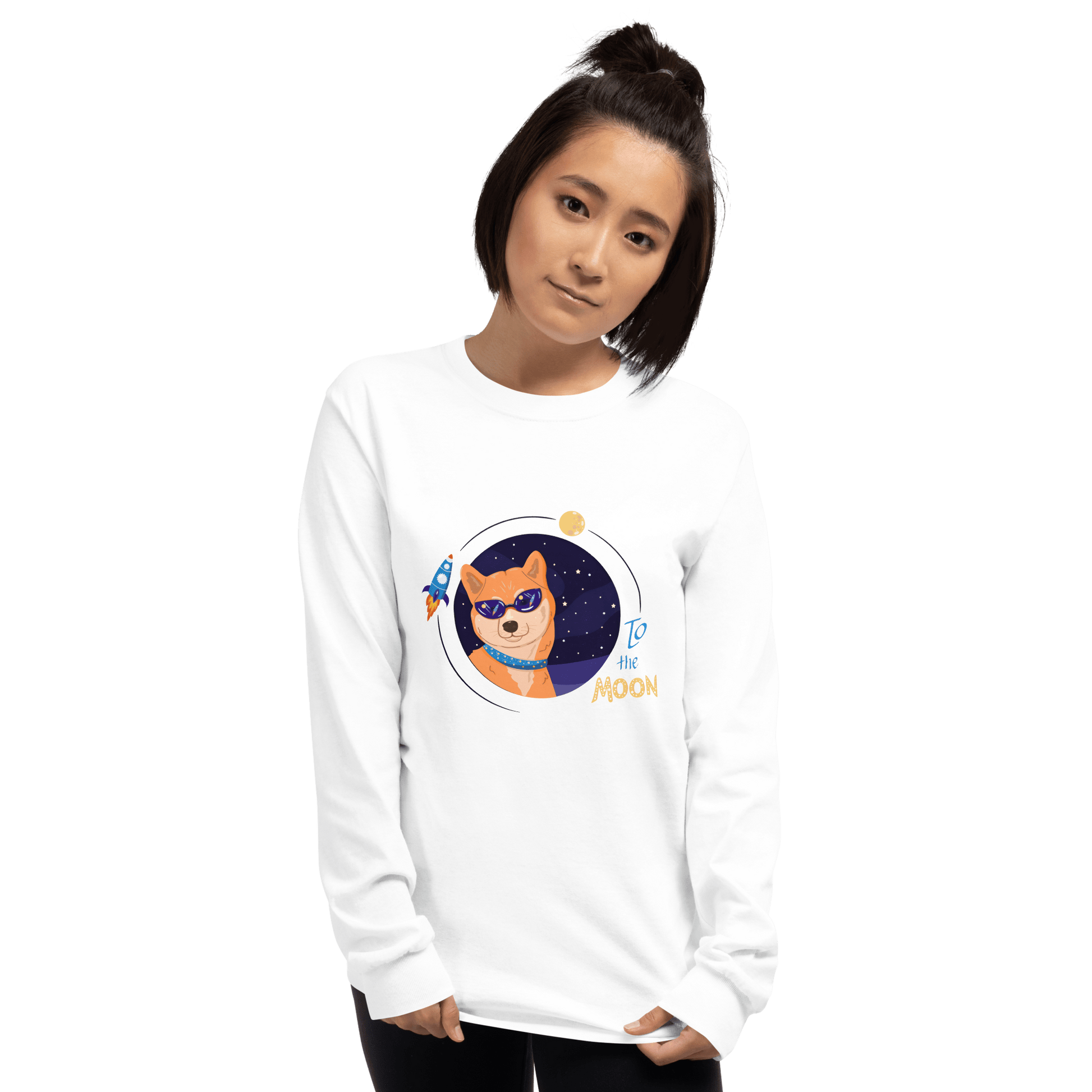To The Moon Long Sleeve T-Shirt Meme - Sport Grey | Shirtposting