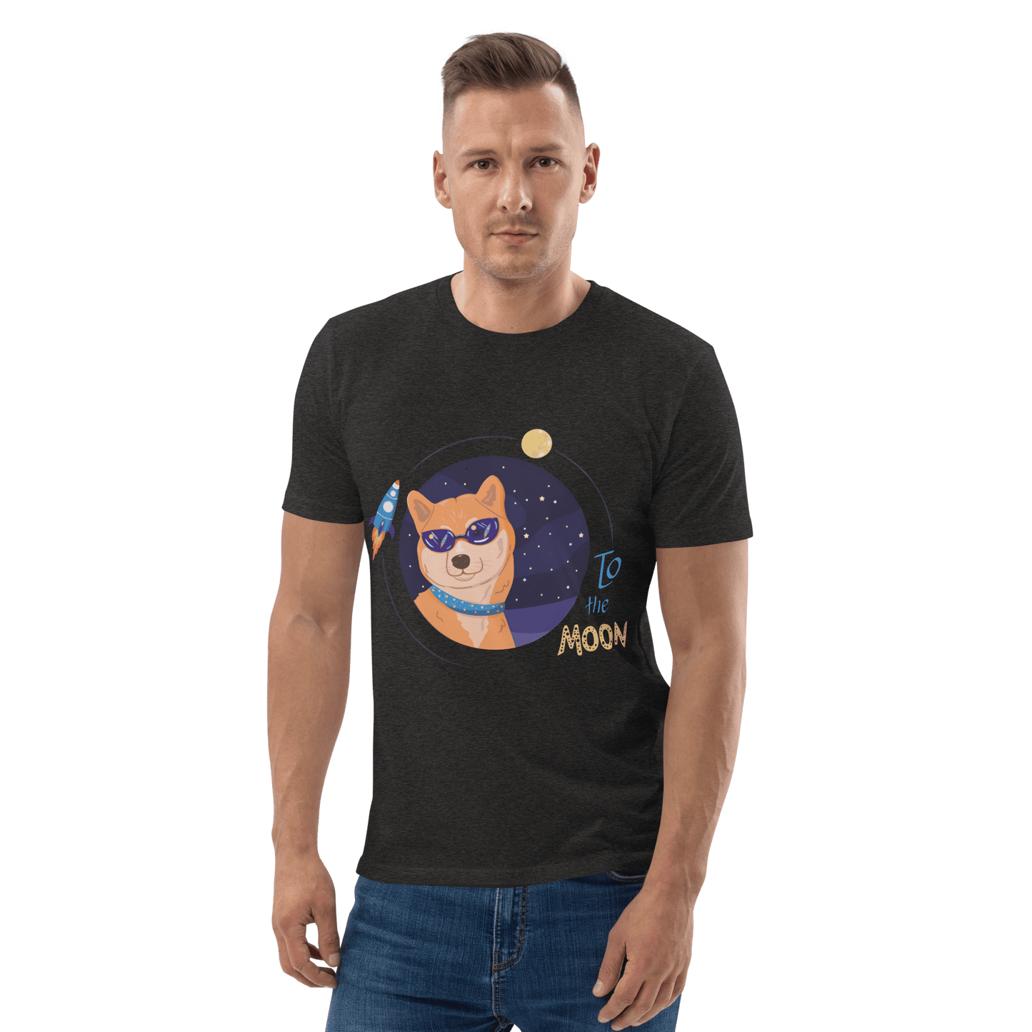 To The Moon Premium Organic T-Shirt Meme - Cotton Pink | Shirtposting
