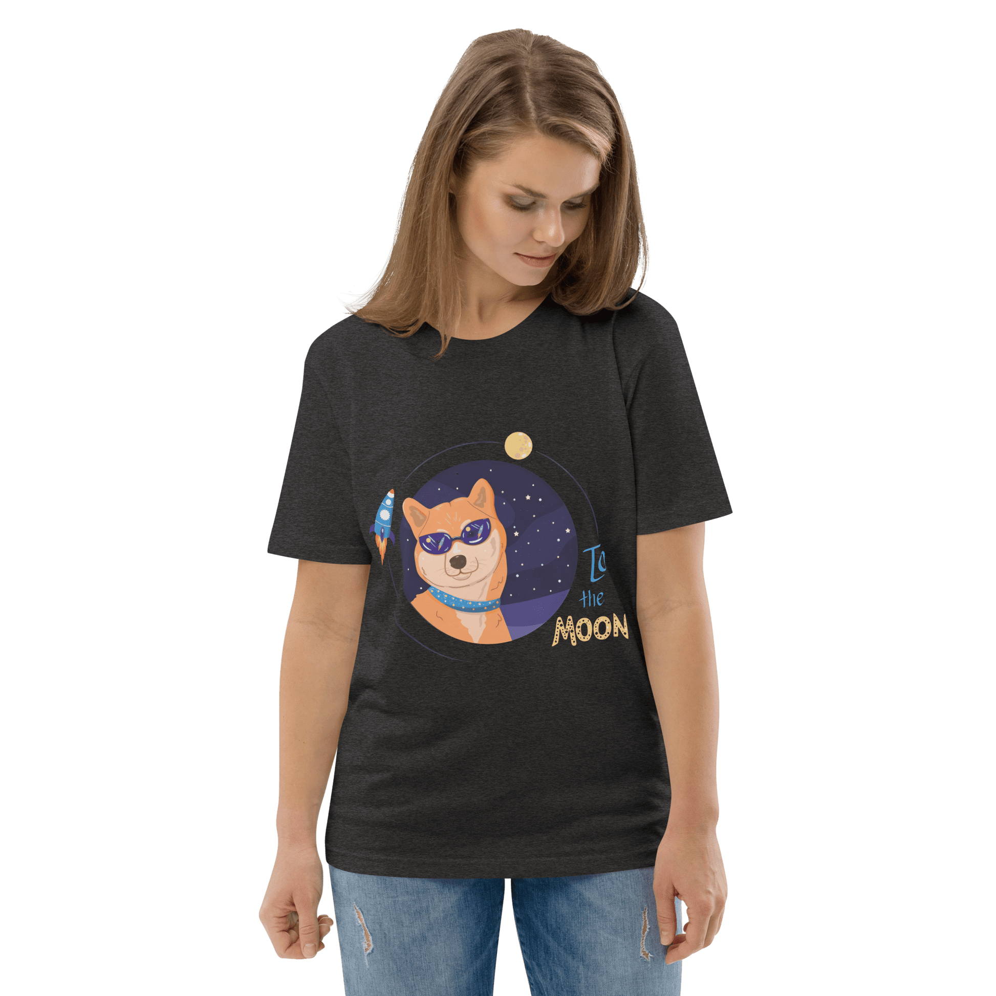 To The Moon Premium Organic T-Shirt Meme - Cotton Pink | Shirtposting