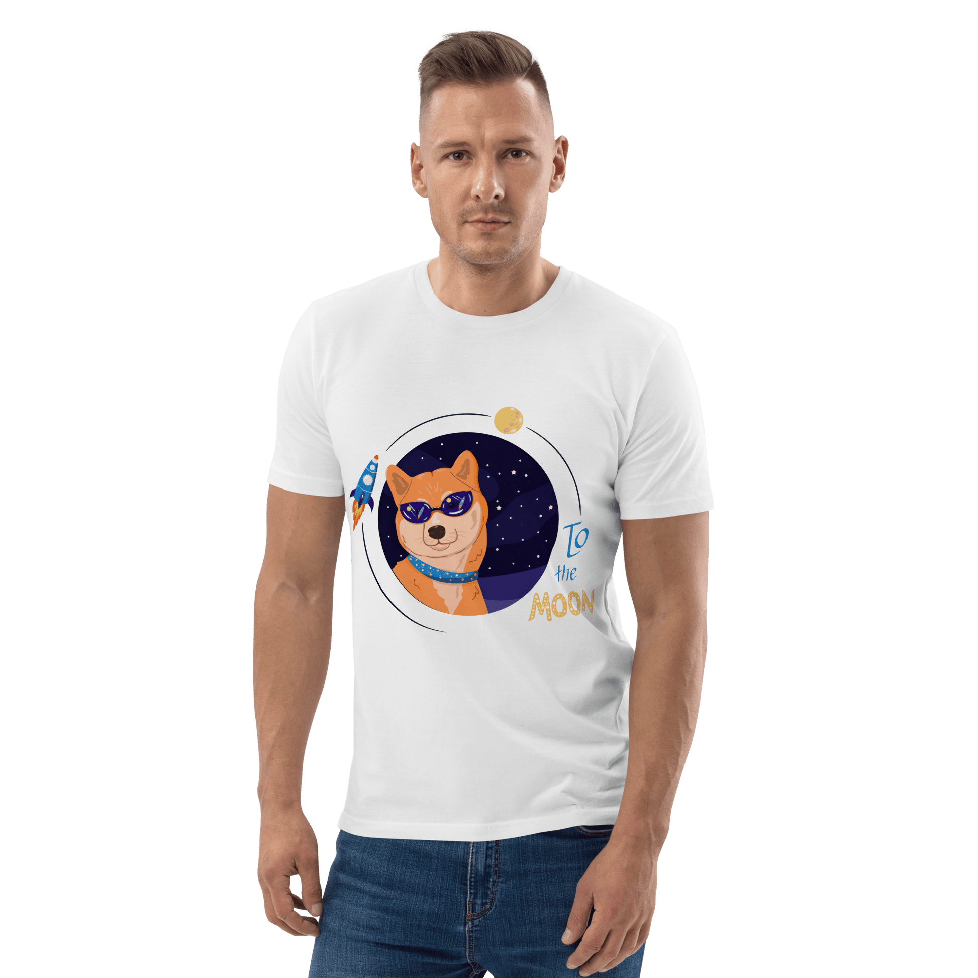 To The Moon Premium Organic T-Shirt Meme - Cotton Pink | Shirtposting