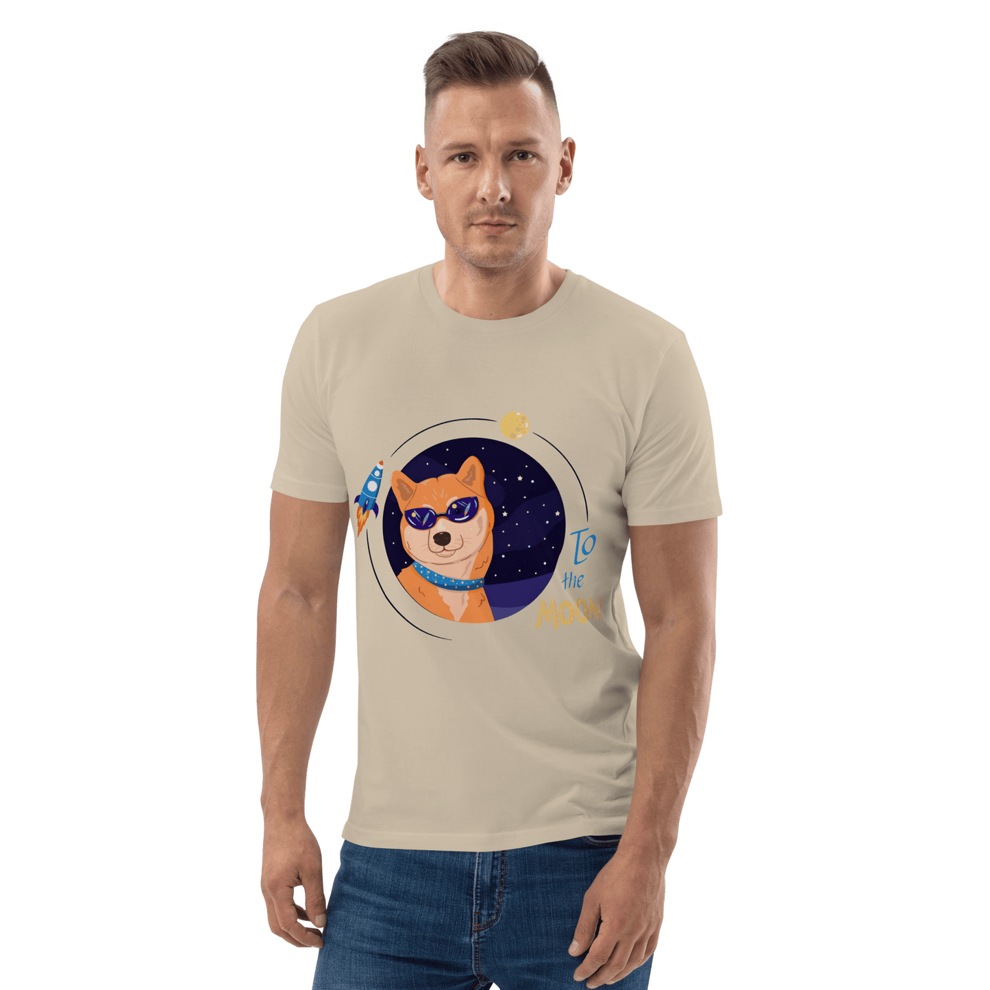 To The Moon Premium Organic T-Shirt Meme - Cotton Pink | Shirtposting