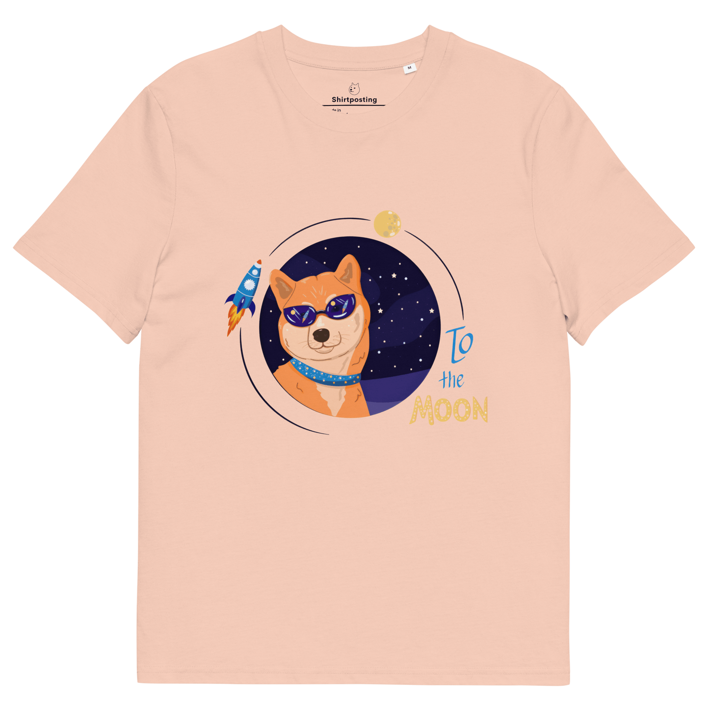 To The Moon Premium Organic T-Shirt Meme - Fraiche Peche | Shirtposting