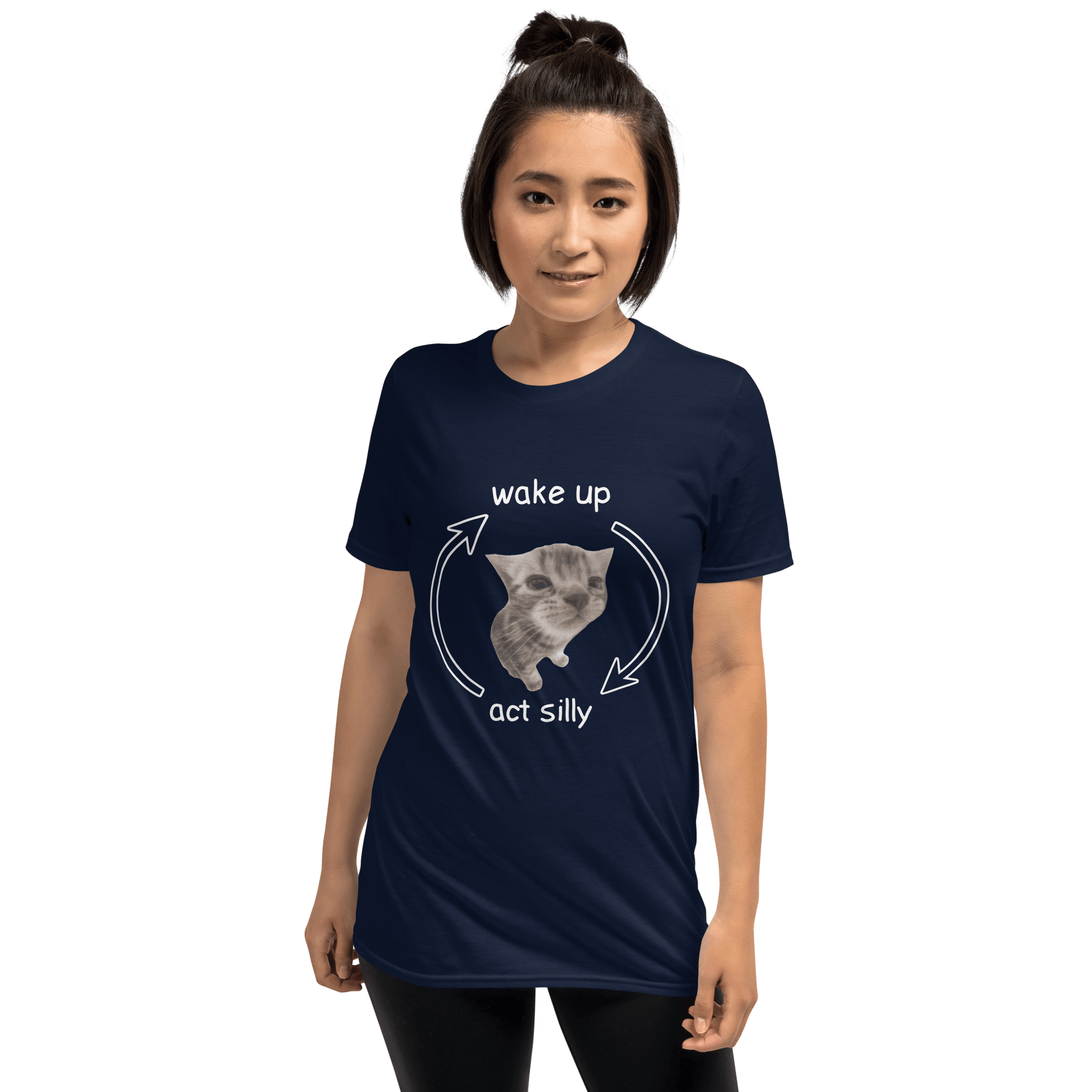 Wake Up - Act Silly Classic T-Shirt Meme - Dark Heather Grey | Shirtposting