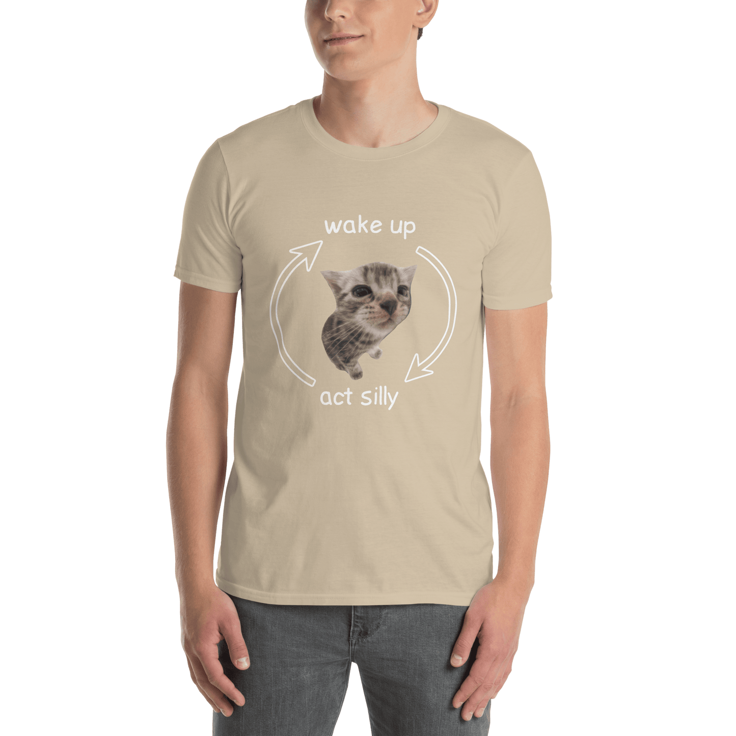 Wake Up - Act Silly Classic T-Shirt Meme - Sport Grey | Shirtposting