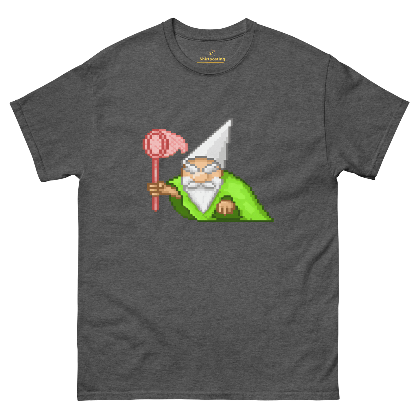 Wizard Gnome Classic T-Shirt Meme - Dark Heather | Shirtposting