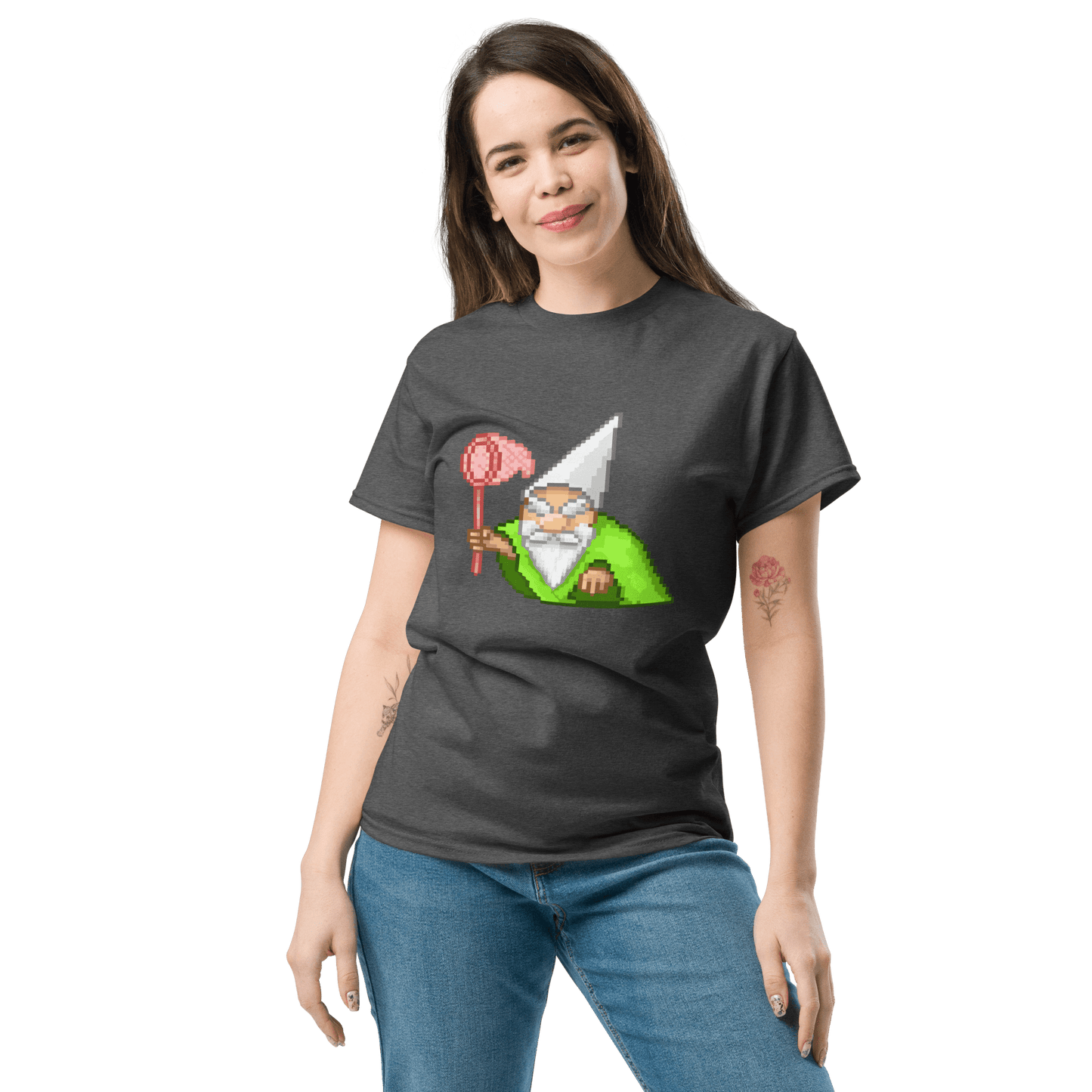 Wizard Gnome Classic T-Shirt Meme - Dark Heather | Shirtposting