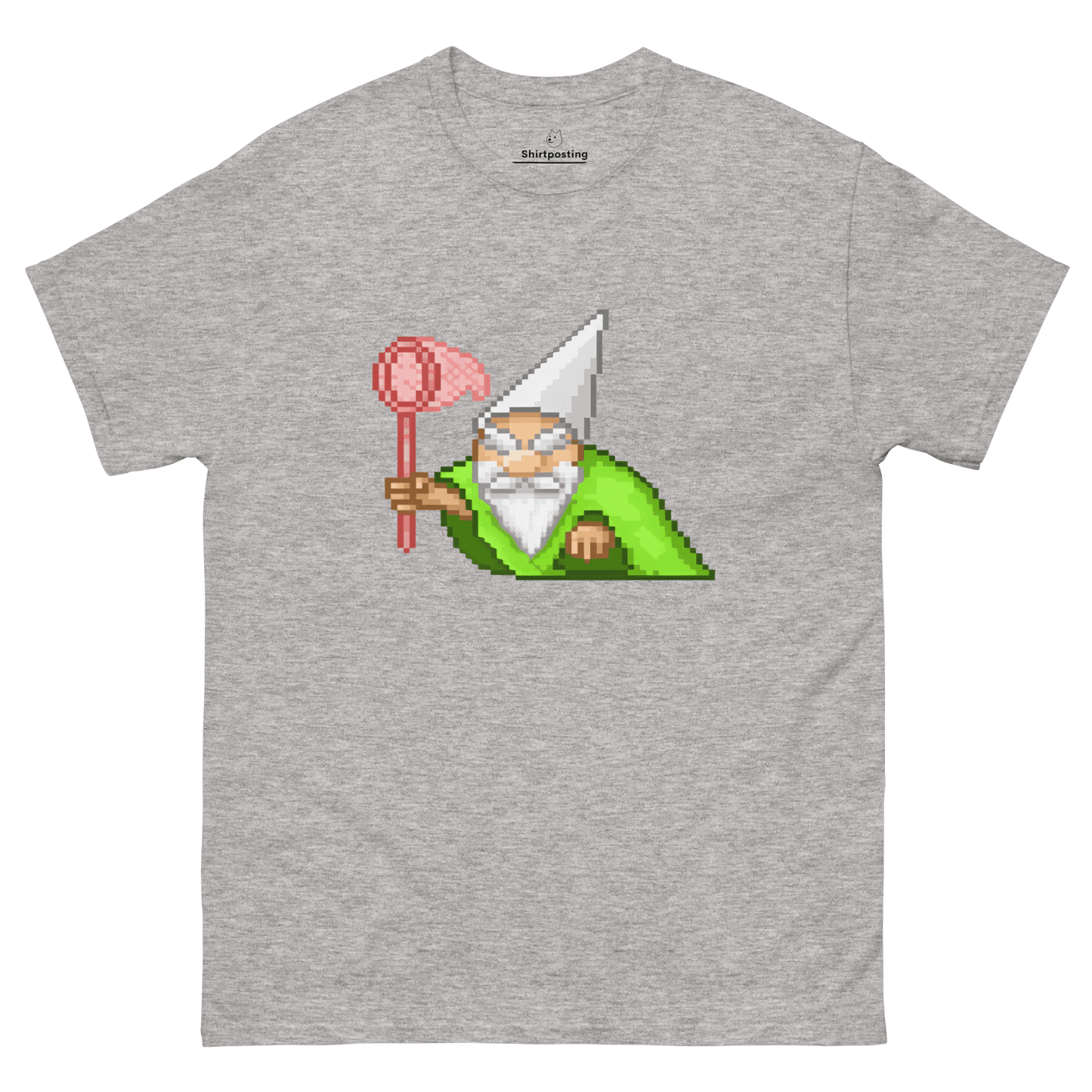 Wizard Gnome Classic T-Shirt Meme - Sport Grey | Shirtposting