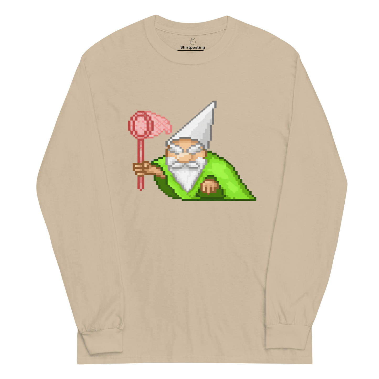 Wizard Gnome Long Sleeve T-Shirt Meme - Sand | Shirtposting