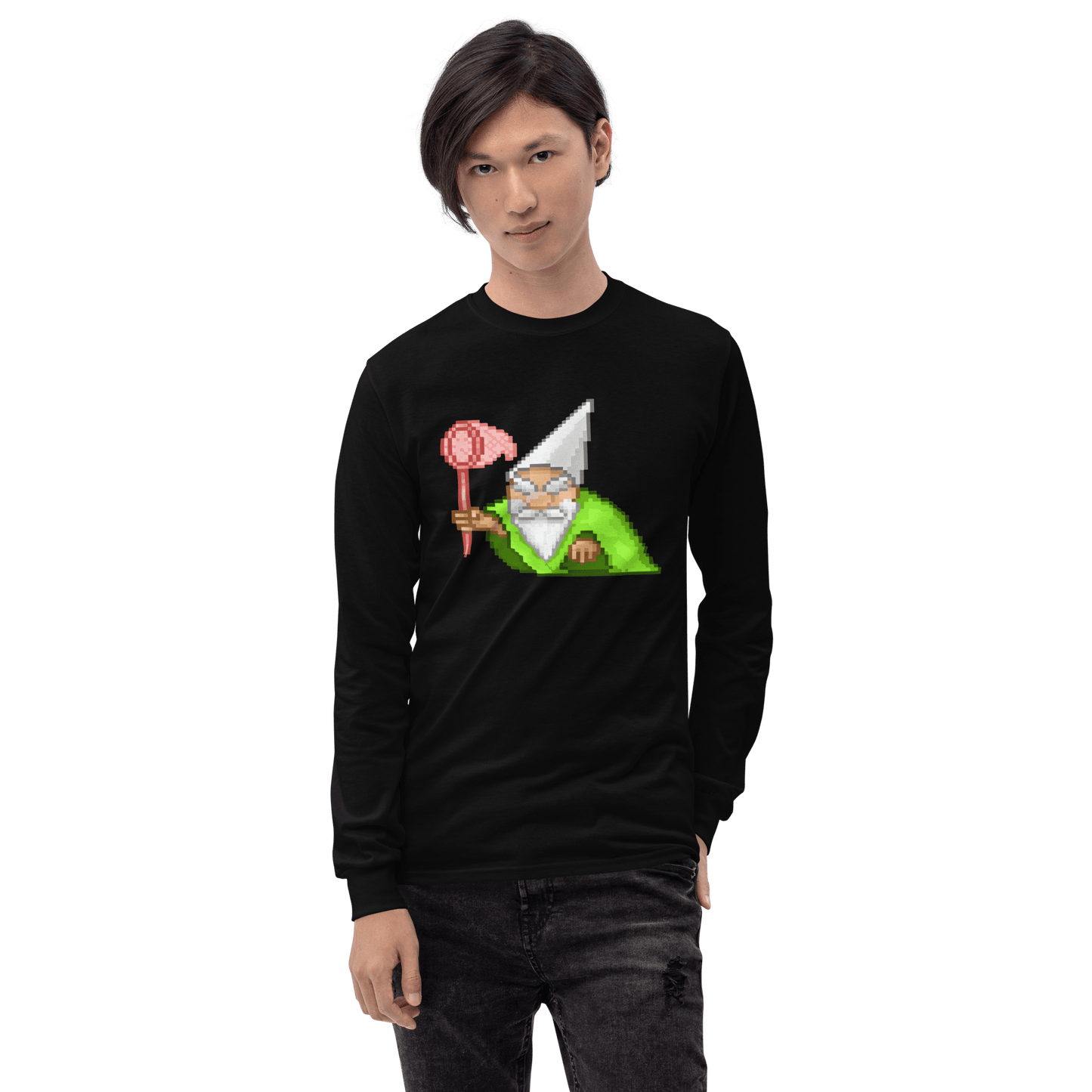 Wizard Gnome Long Sleeve T-Shirt Meme - Sport Grey | Shirtposting