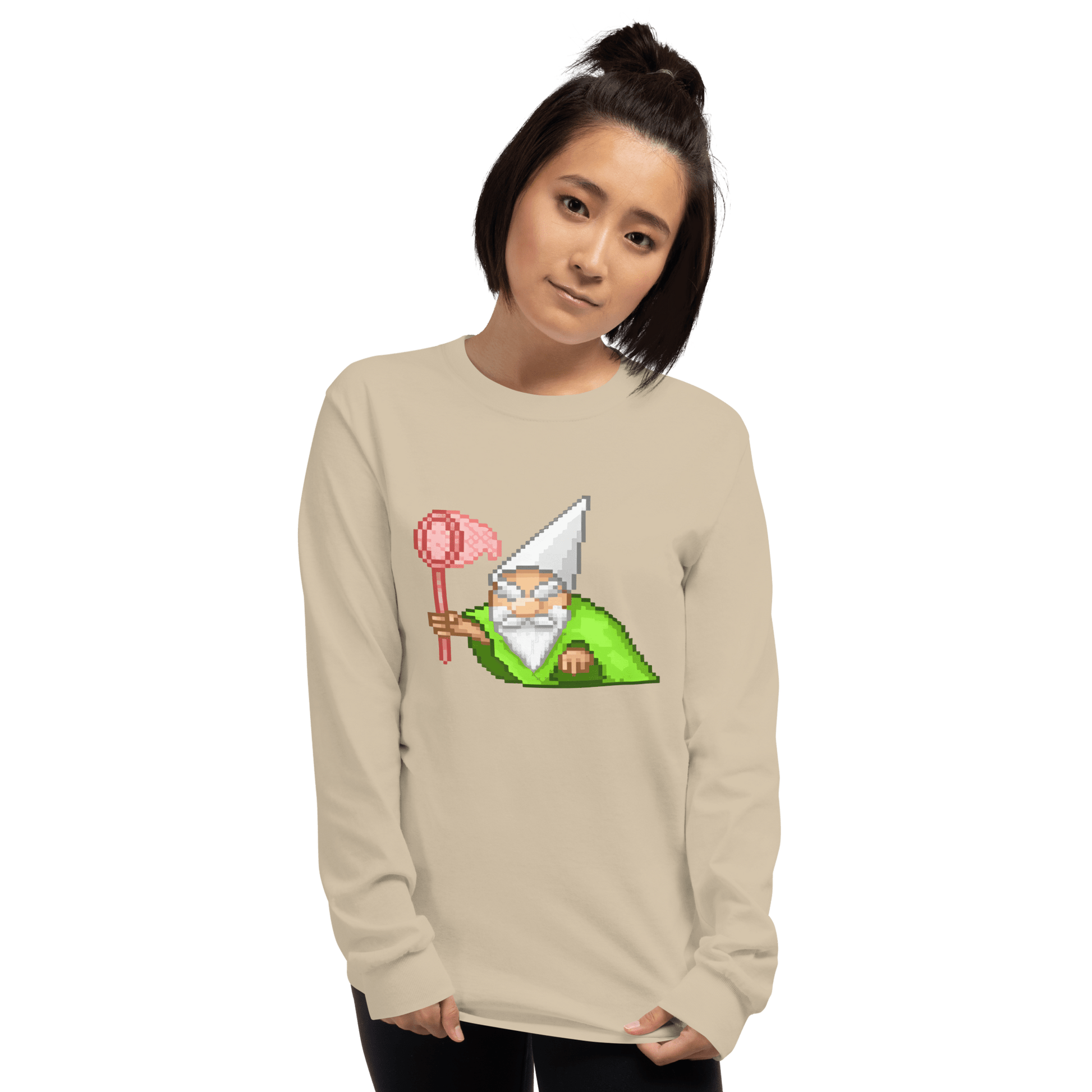 Wizard Gnome Long Sleeve T-Shirt Meme - Sport Grey | Shirtposting