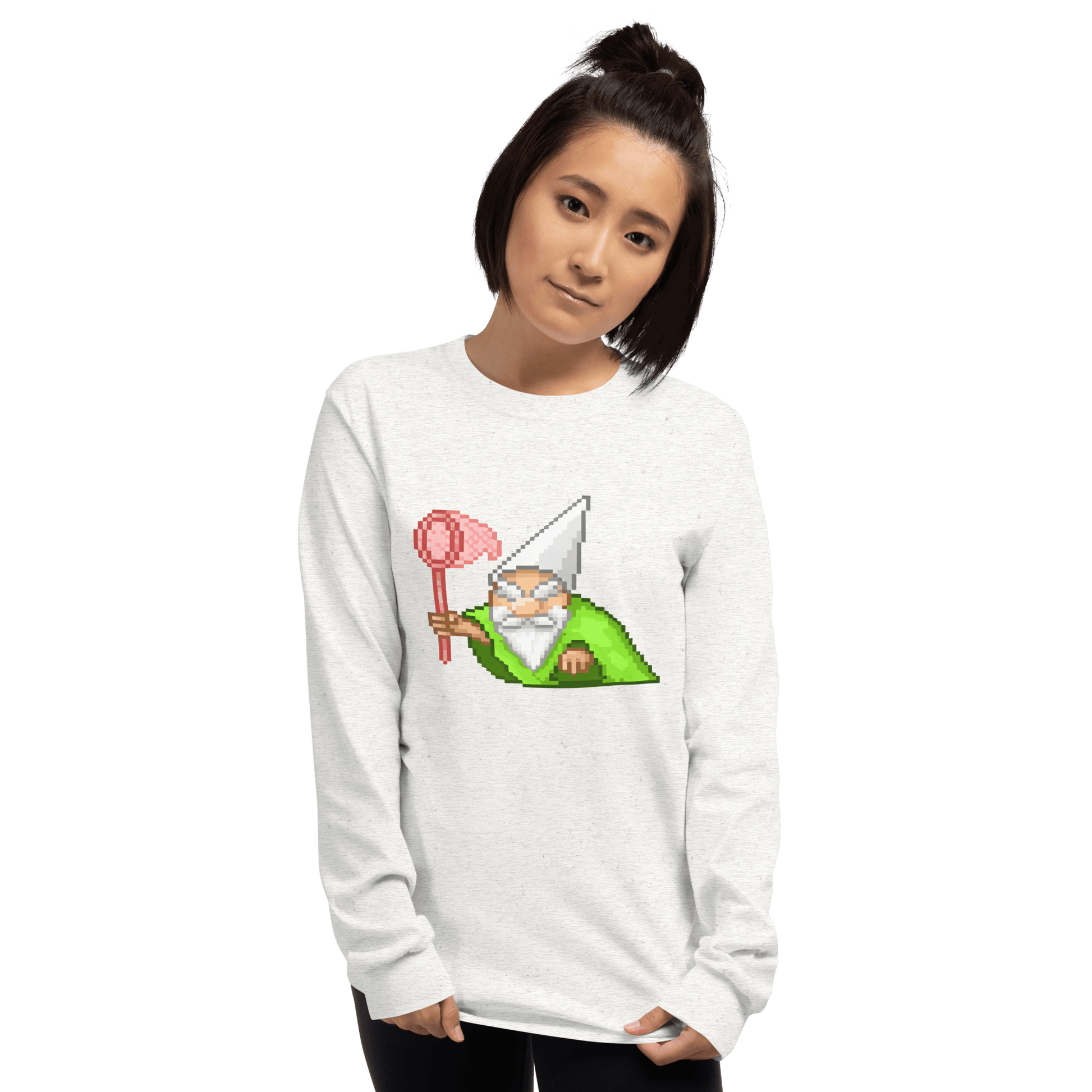 Wizard Gnome Long Sleeve T-Shirt Meme - Sport Grey | Shirtposting