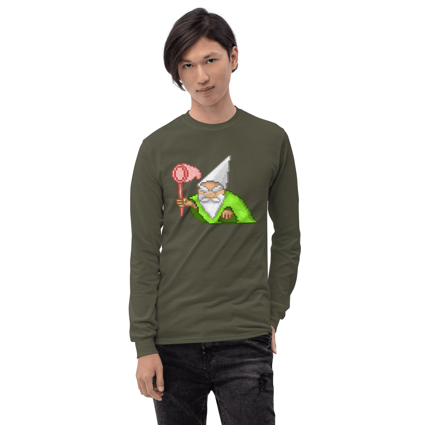 Wizard Gnome Long Sleeve T-Shirt Meme - Sport Grey | Shirtposting
