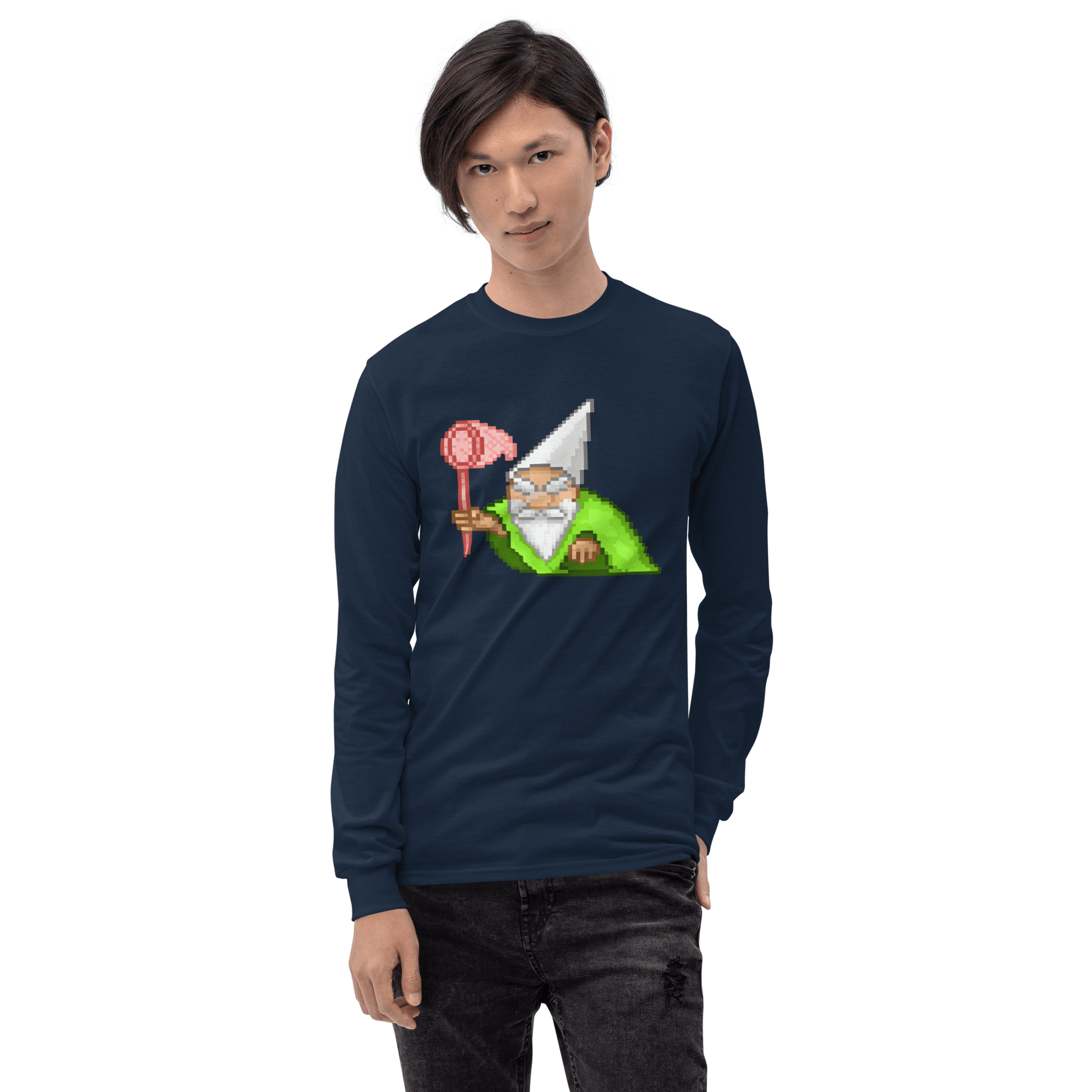 Wizard Gnome Long Sleeve T-Shirt Meme - Sport Grey | Shirtposting