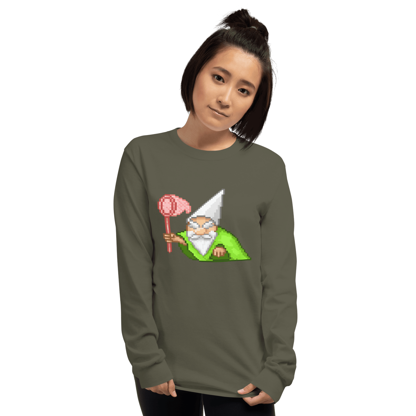 Wizard Gnome Long Sleeve T-Shirt Meme - Sport Grey | Shirtposting