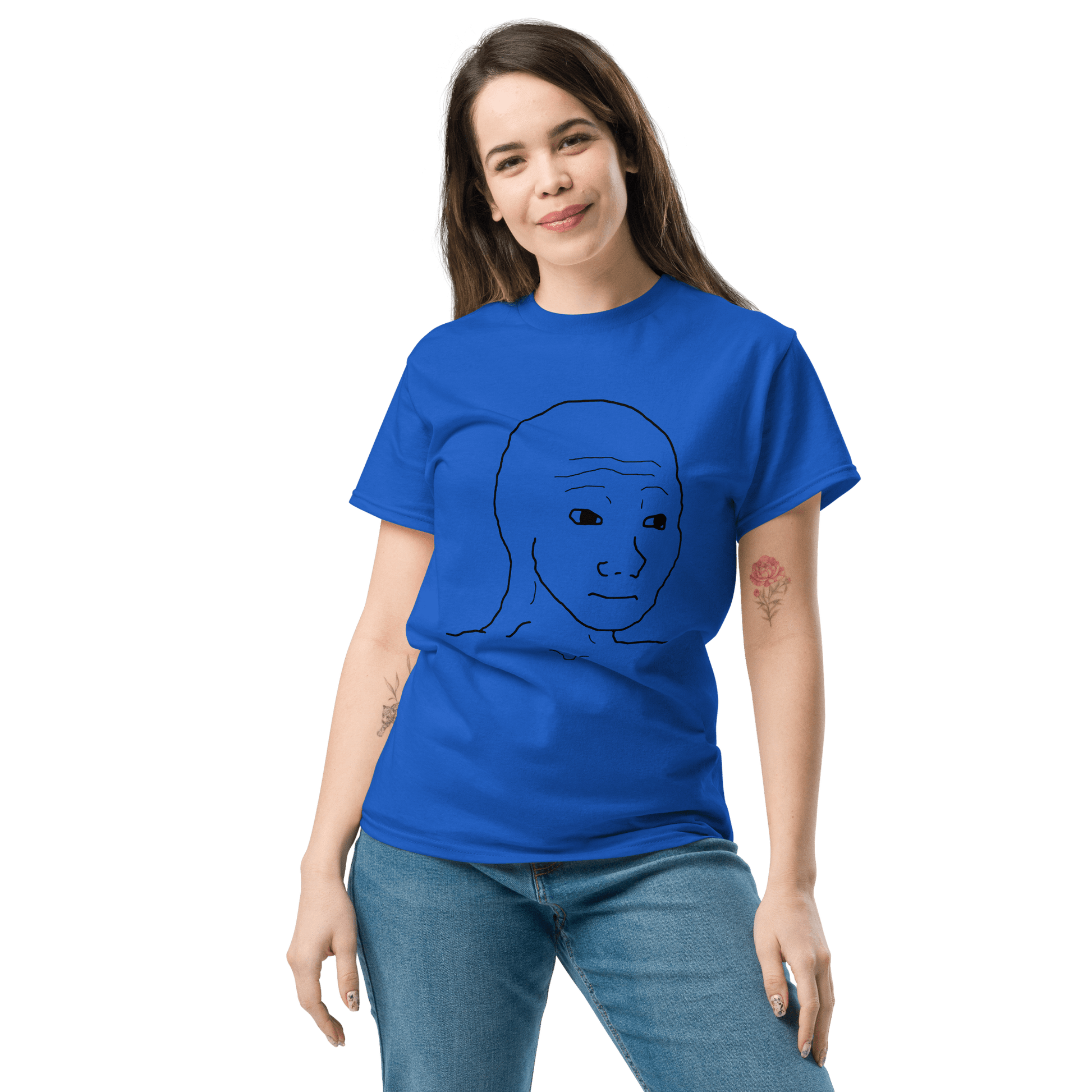 Wojak Classic T-Shirt Meme - Royal | Shirtposting