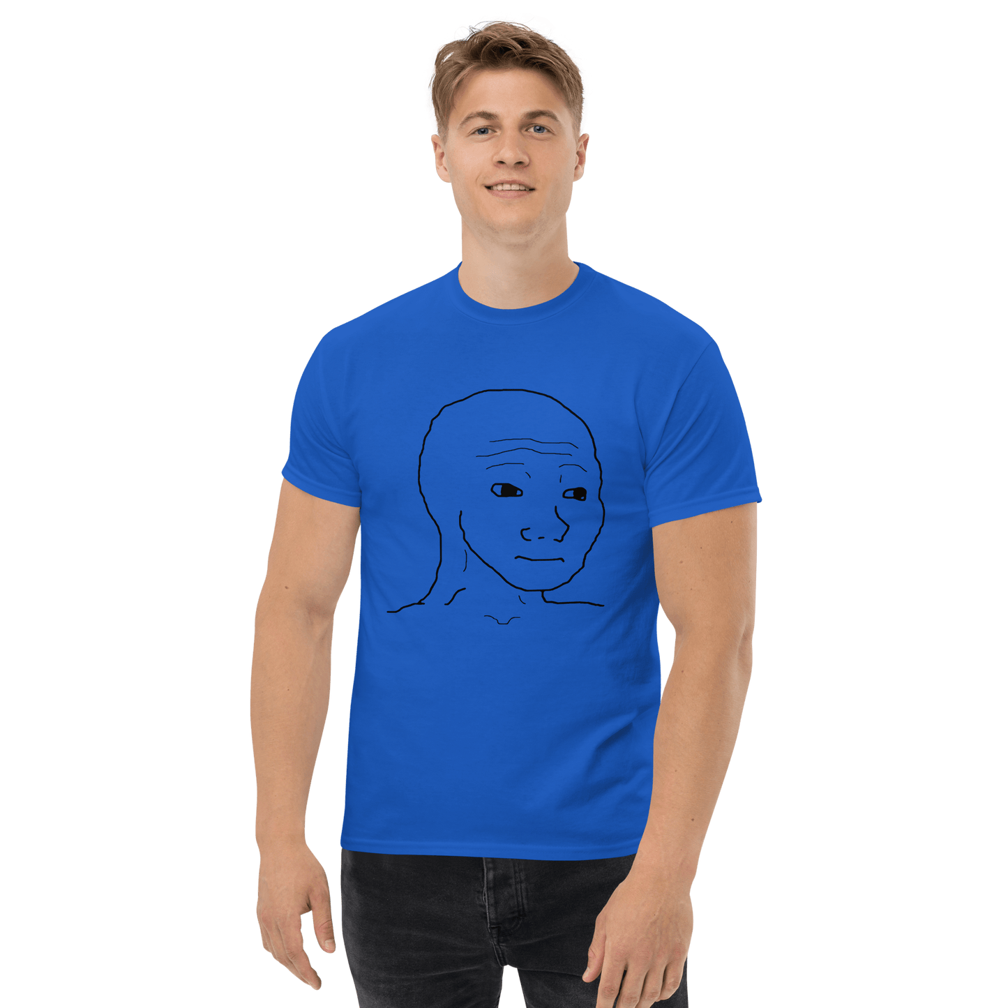 Wojak Classic T-Shirt Meme - Royal | Shirtposting