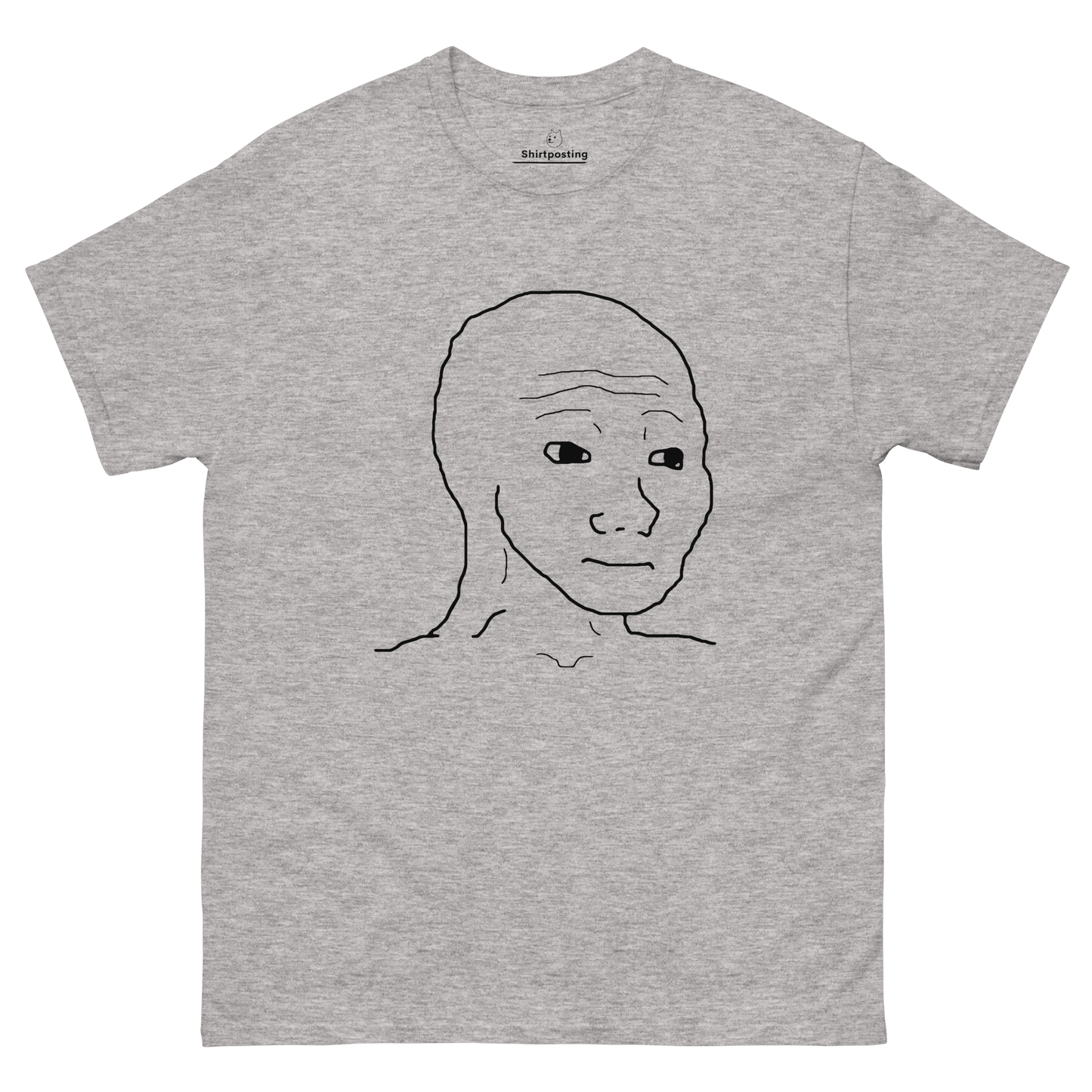 Wojak Classic T-Shirt Meme - Sport Grey | Shirtposting