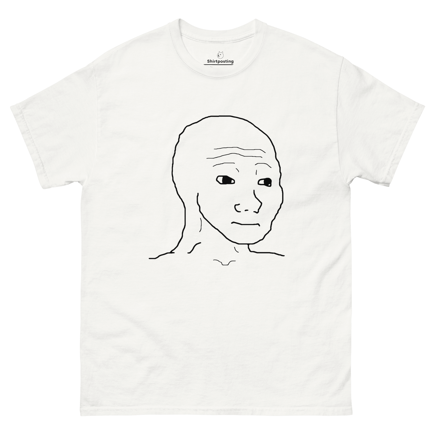 Wojak Classic T-Shirt Meme - White | Shirtposting