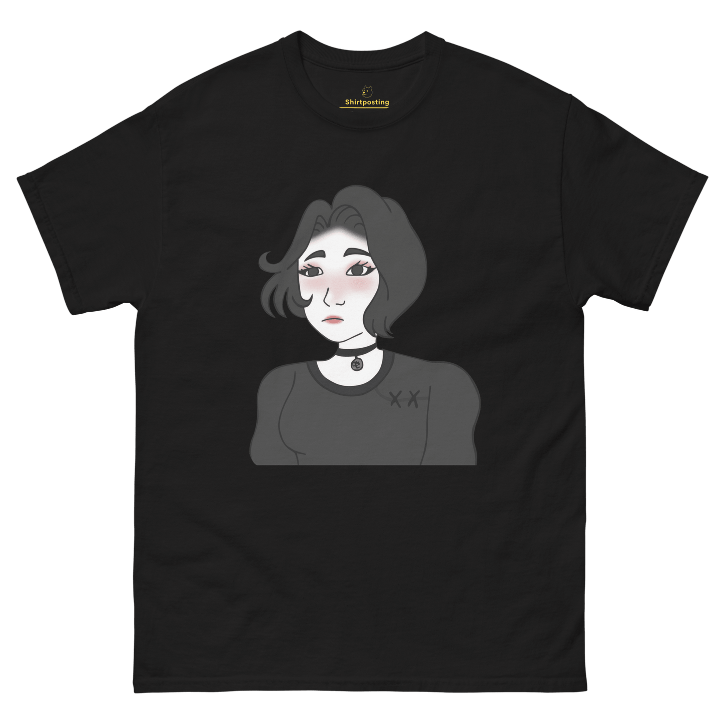 Wojak Girl Classic T-Shirt Meme - Black | Shirtposting