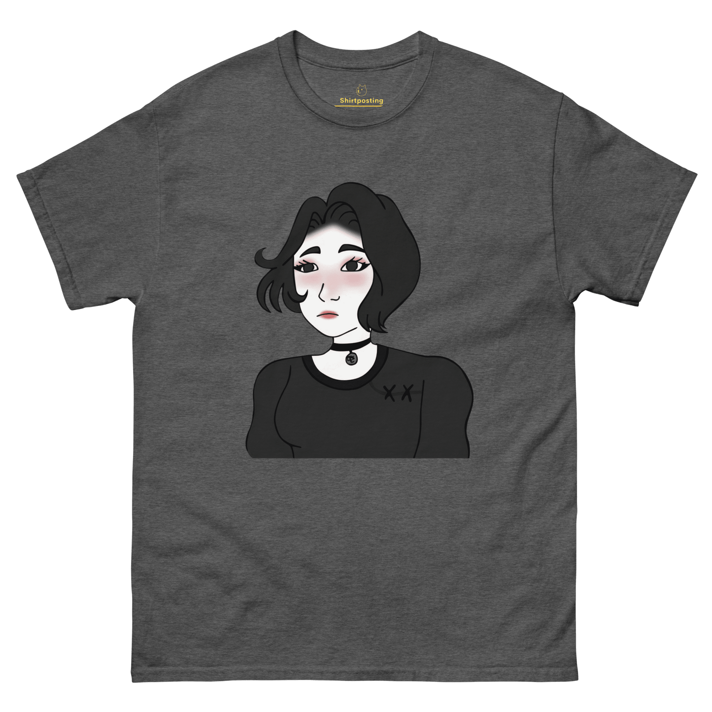Wojak Girl Classic T-Shirt Meme - Dark Heather | Shirtposting