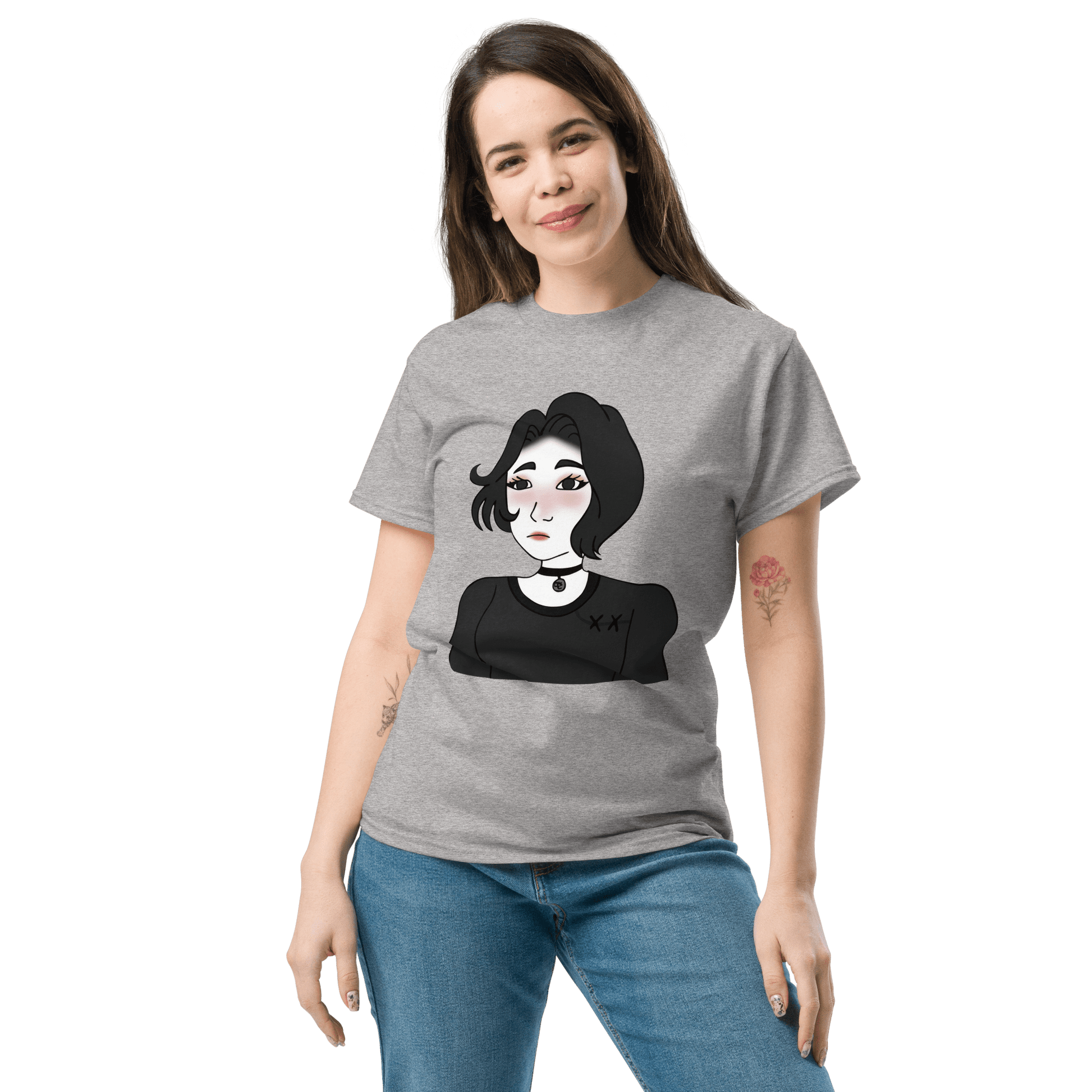 Wojak Girl Classic T-Shirt Meme - Dark Heather | Shirtposting