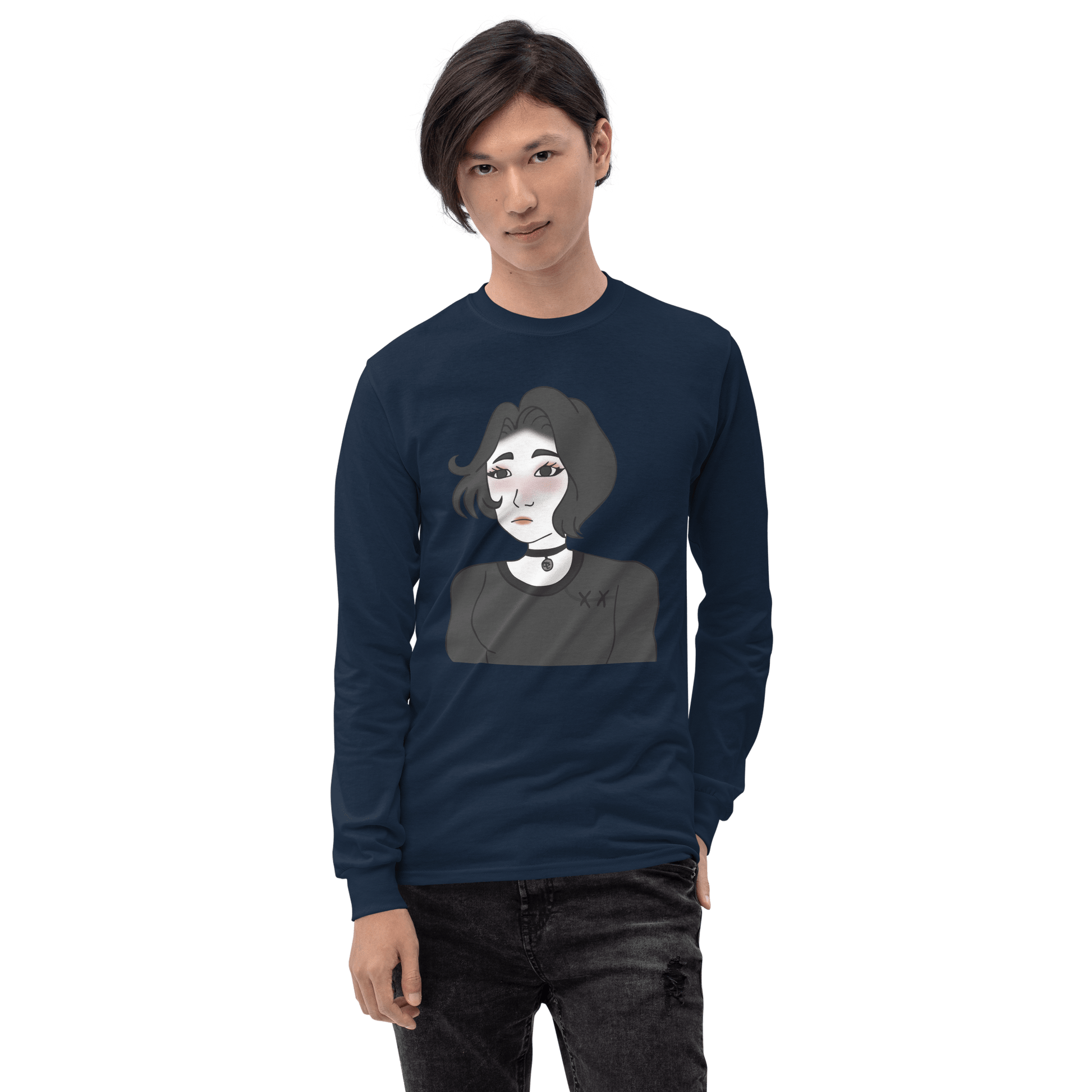 Wojak Girl Long Sleeve T-Shirt Meme - Sport Grey | Shirtposting