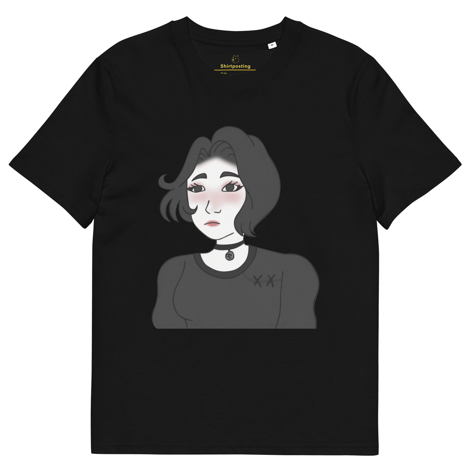 Wojak Girl Premium Organic T-Shirt Meme - Black | Shirtposting