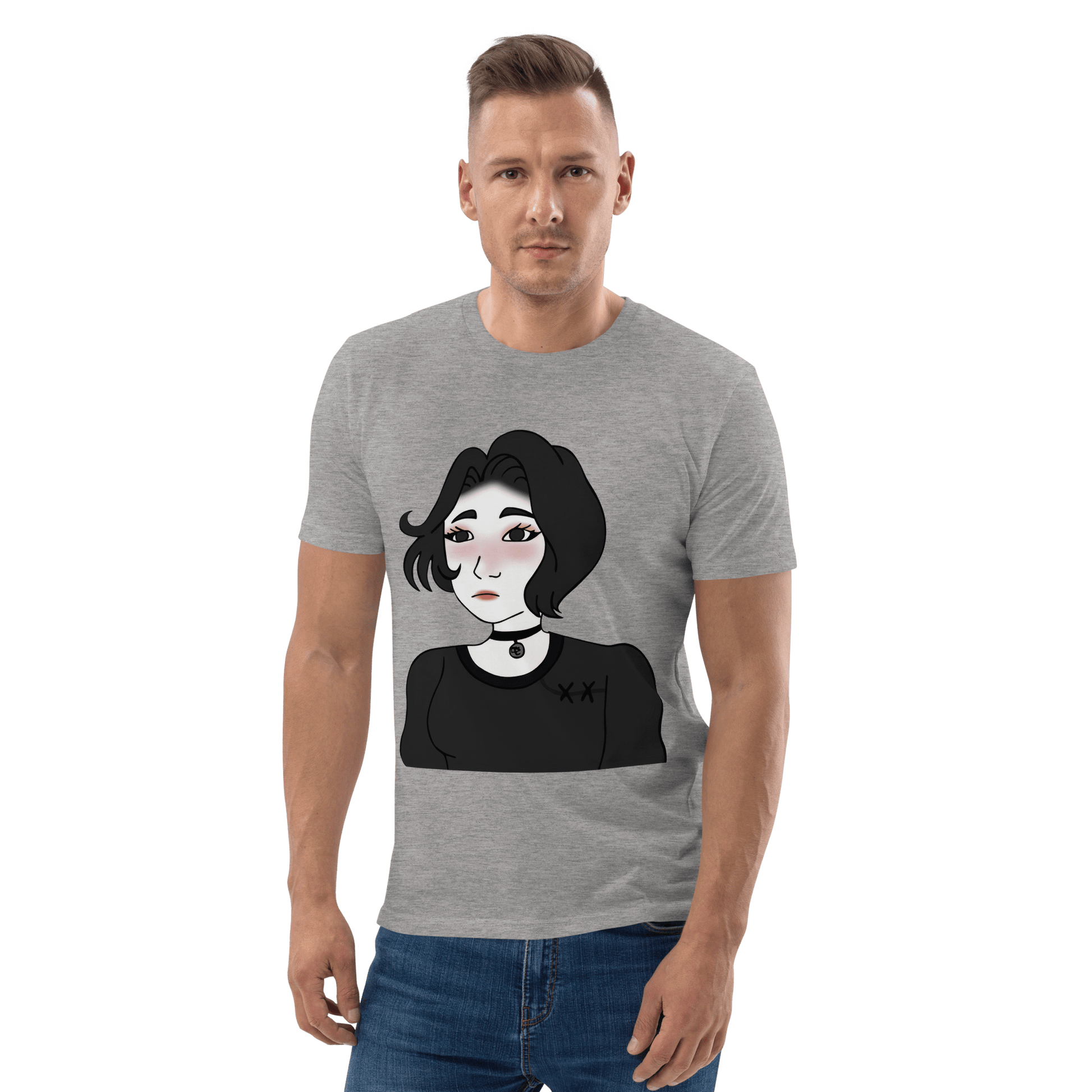 Wojak Girl Premium Organic T-Shirt Meme - Dark Heather Grey | Shirtposting