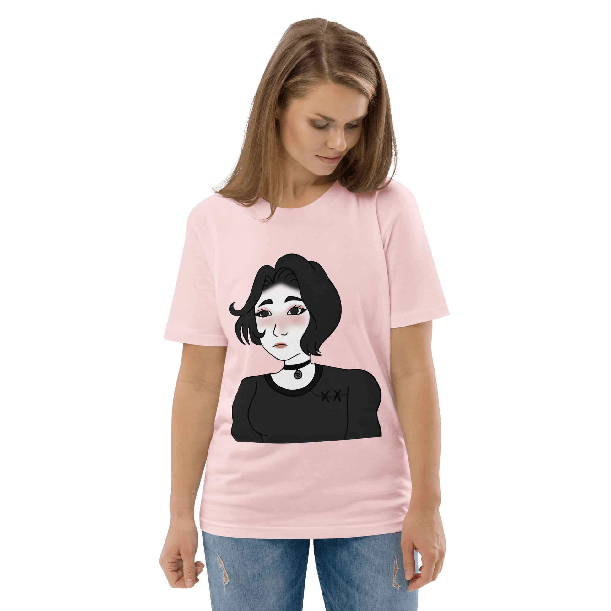 Wojak Girl Premium Organic T-Shirt Meme - Dark Heather Grey | Shirtposting