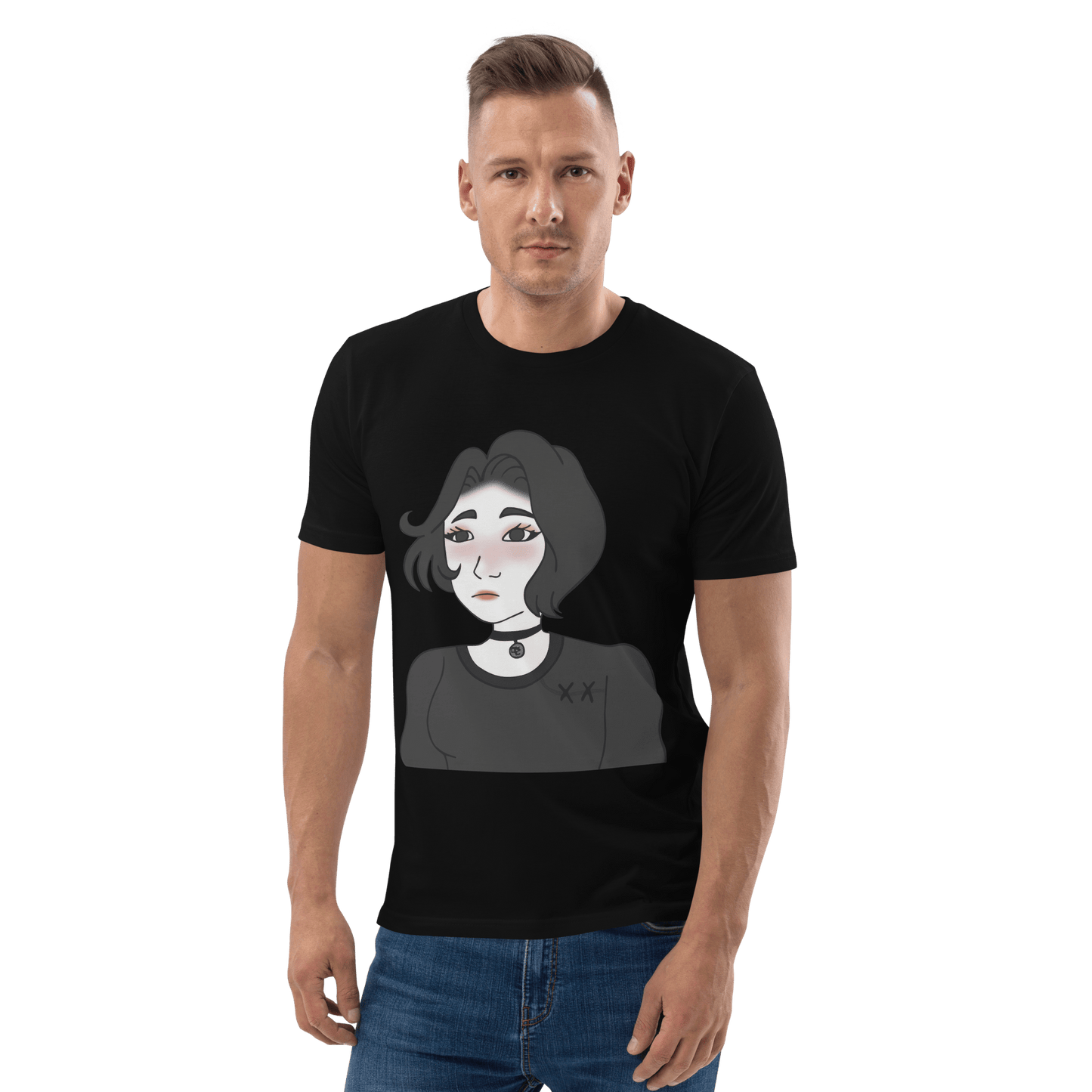 Wojak Girl Premium Organic T-Shirt Meme - Dark Heather Grey | Shirtposting