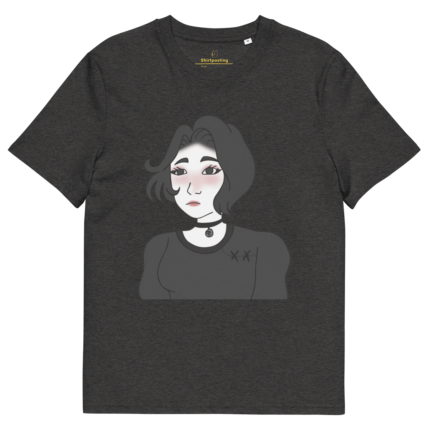 Wojak Girl Premium Organic T-Shirt Meme - Dark Heather Grey | Shirtposting