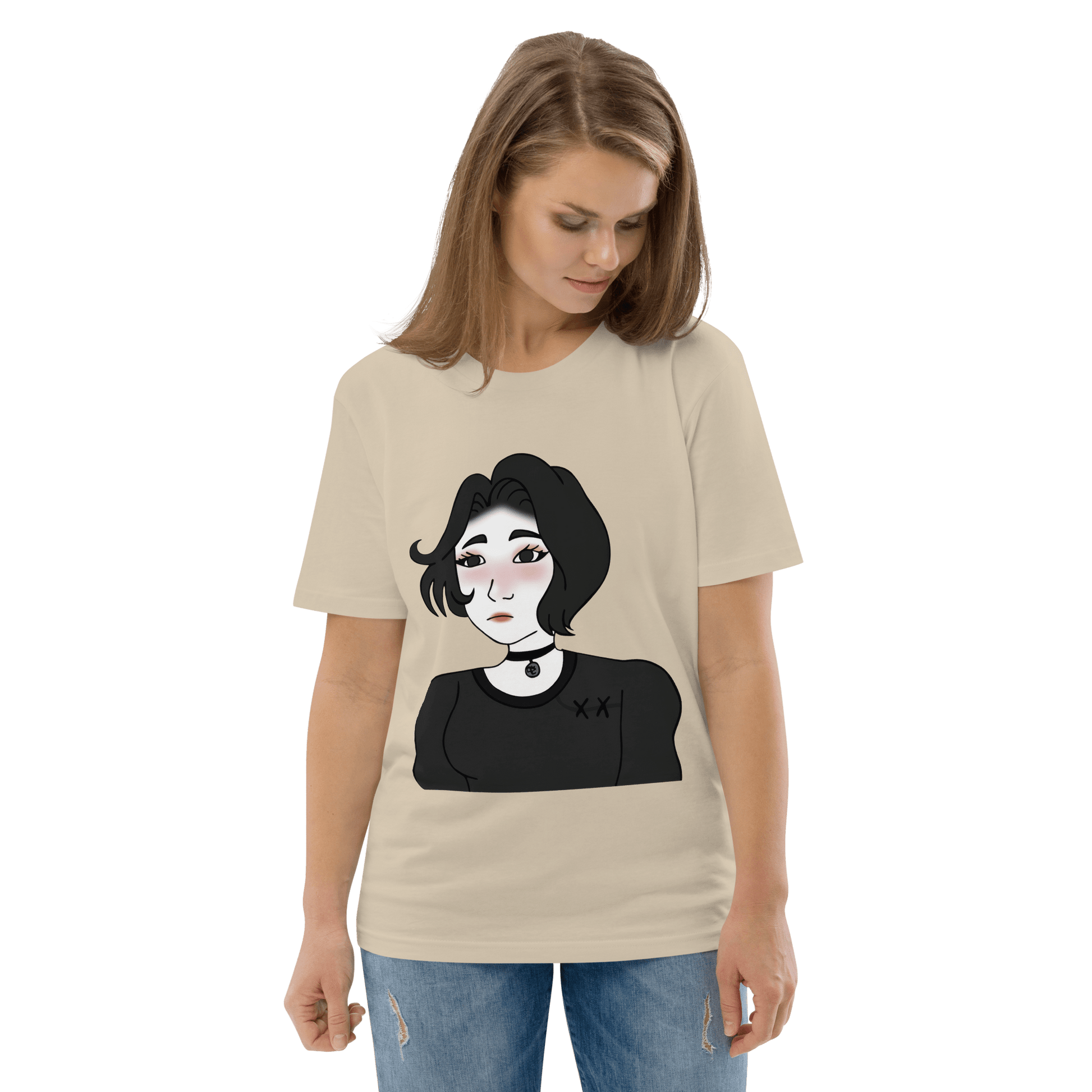 Wojak Girl Premium Organic T-Shirt Meme - Dark Heather Grey | Shirtposting