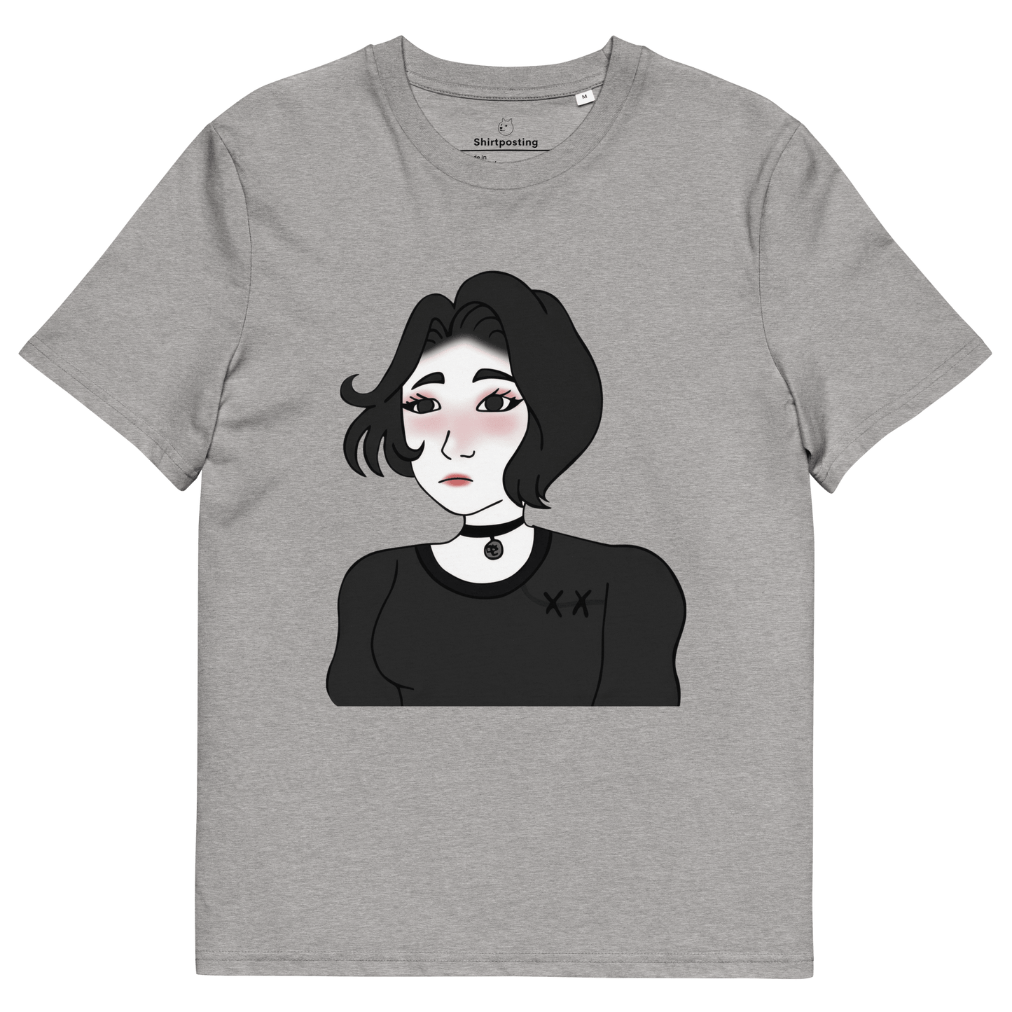 Wojak Girl Premium Organic T-Shirt Meme - Heather Grey | Shirtposting