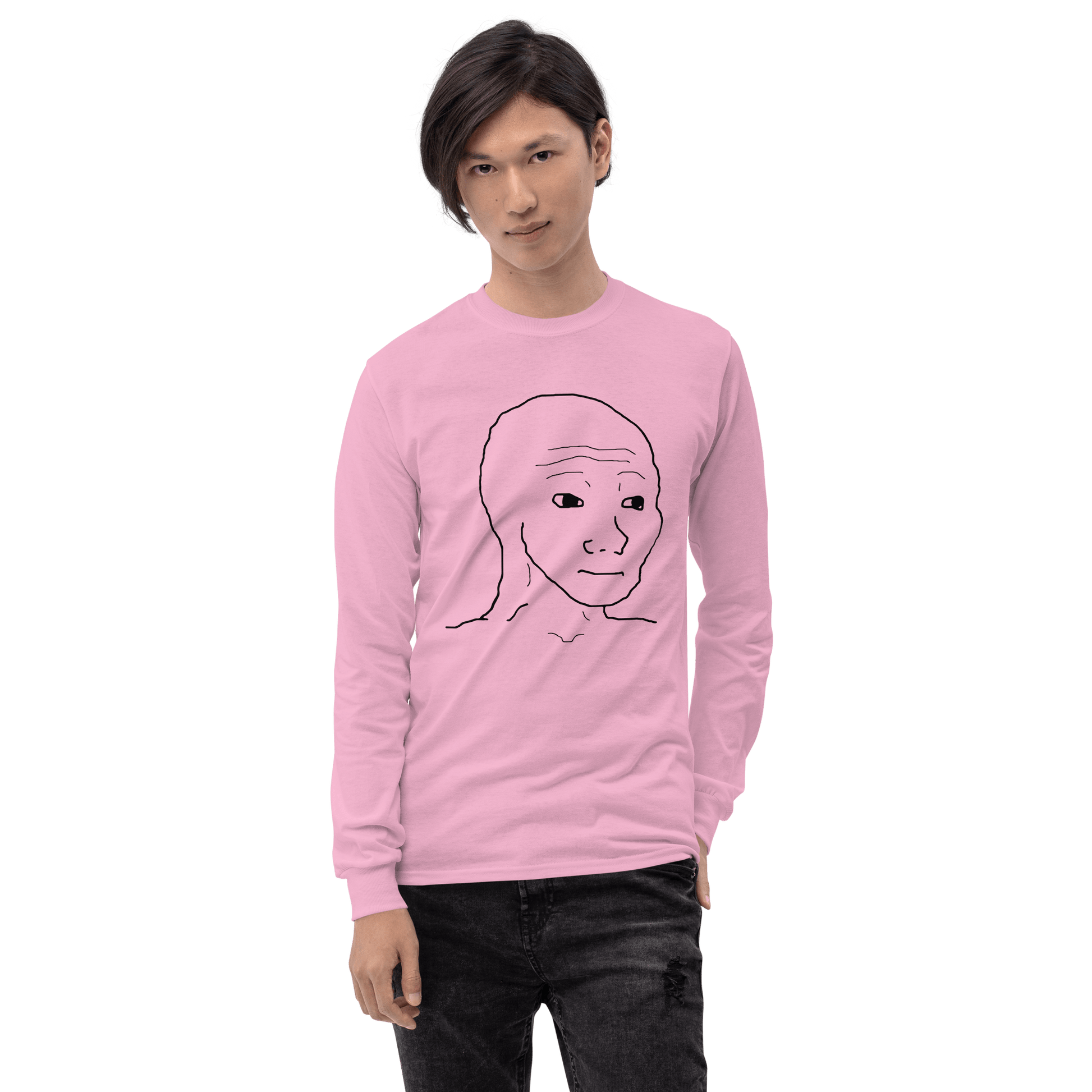 Wojak Long Sleeve T-Shirt Meme - Sand | Shirtposting